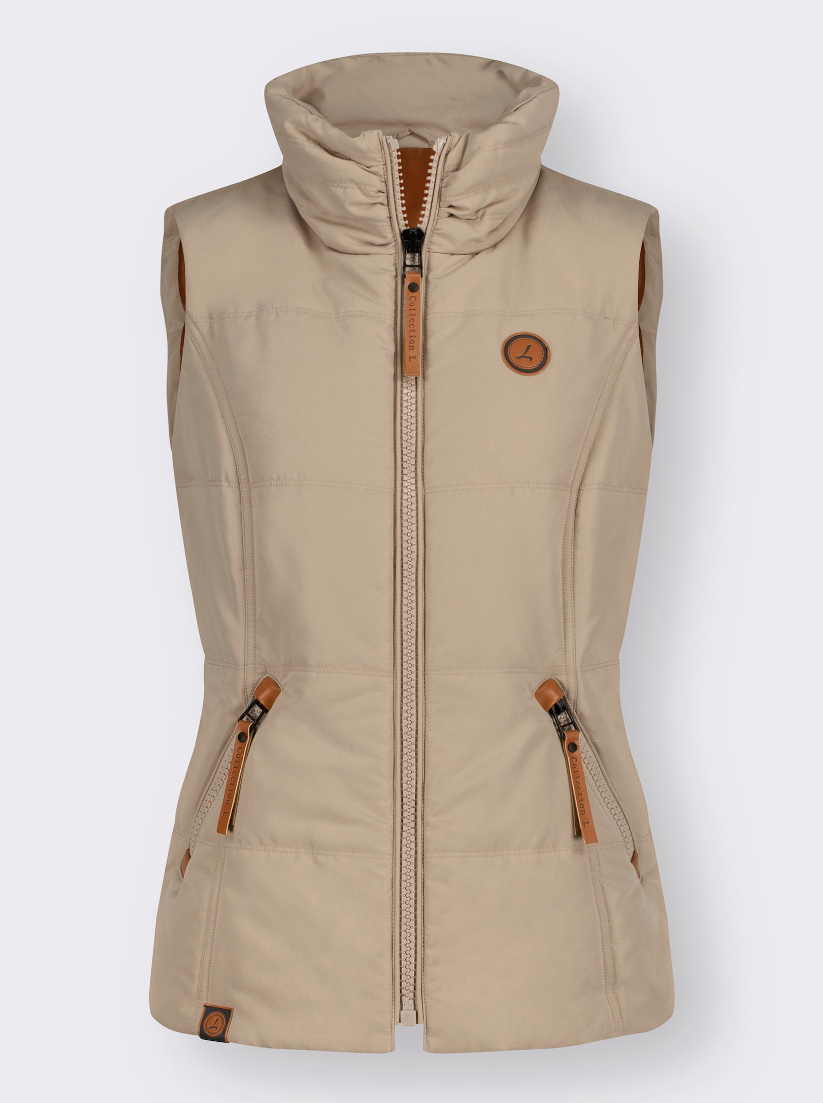 Steppweste in Microfaser-Qualität - beige