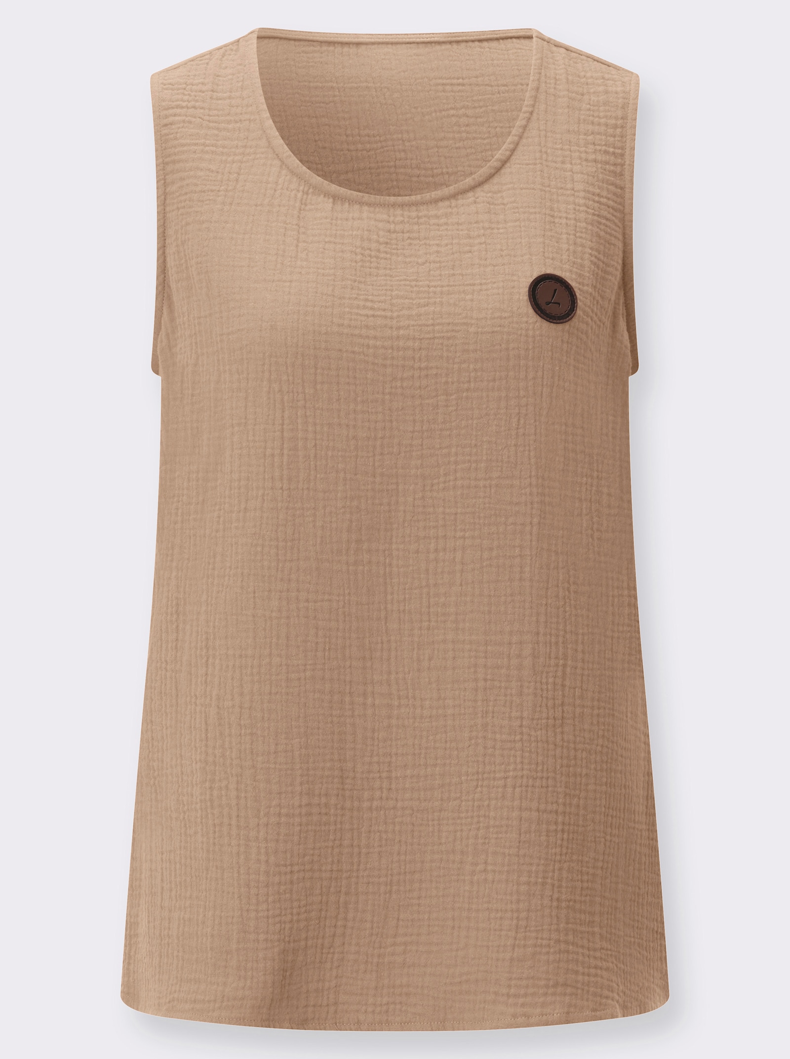 Blousetop van luchtig katoen - camel