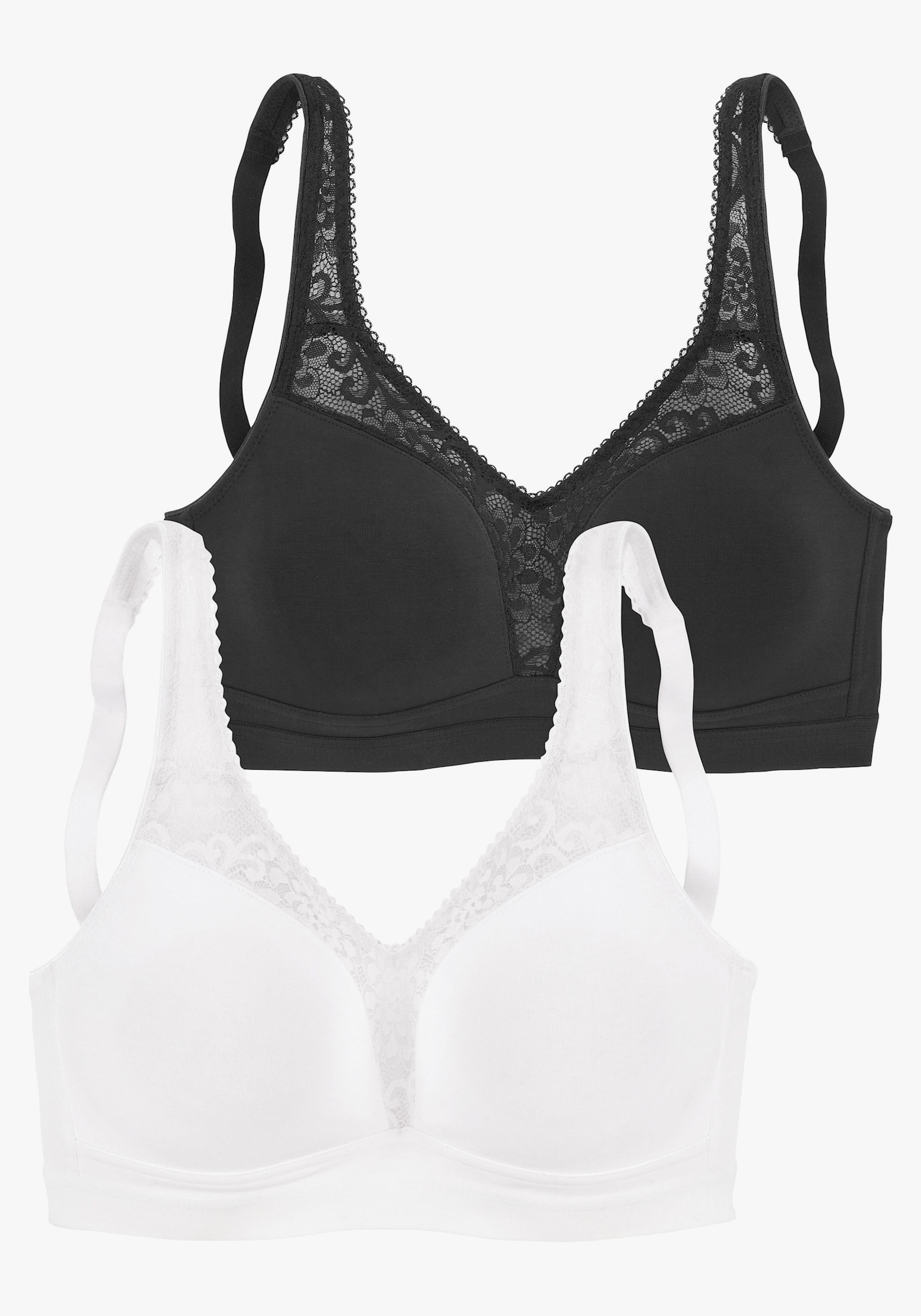 petite fleur Soutien-gorge confort - blanc + noir