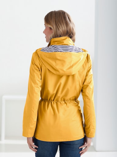 Jacke mit gestreiftem Futter - ocker