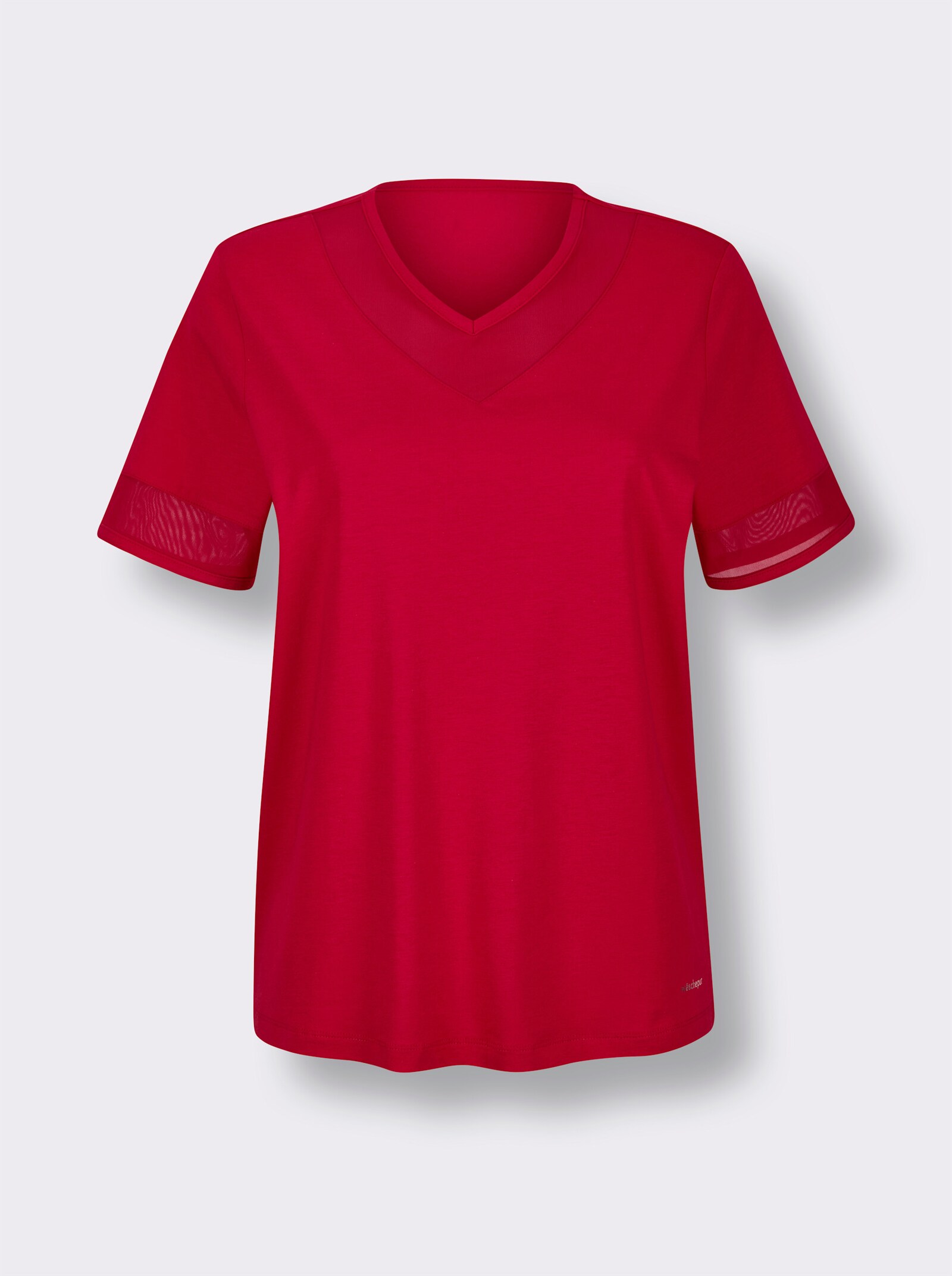 wäschepur Schlafanzugshirt mit V-Ausschnitt - rot