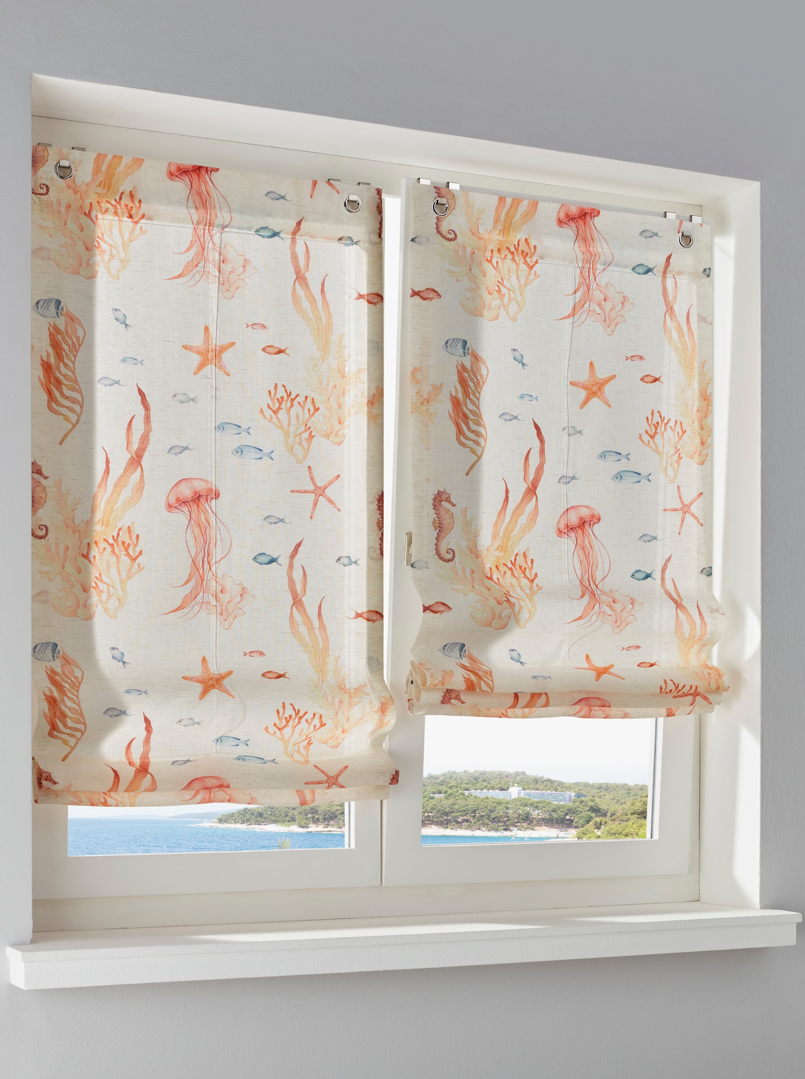 heine home Raffrollo - offwhite-bunt