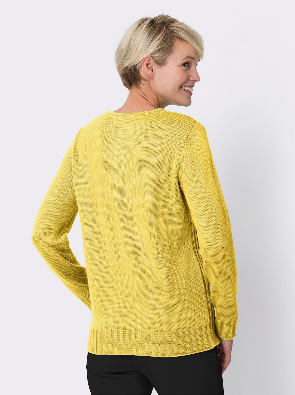 Langarm-Pullover - zitrone