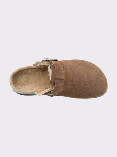 Mubb Pantoffel mit Lammfell gefüttert - camel