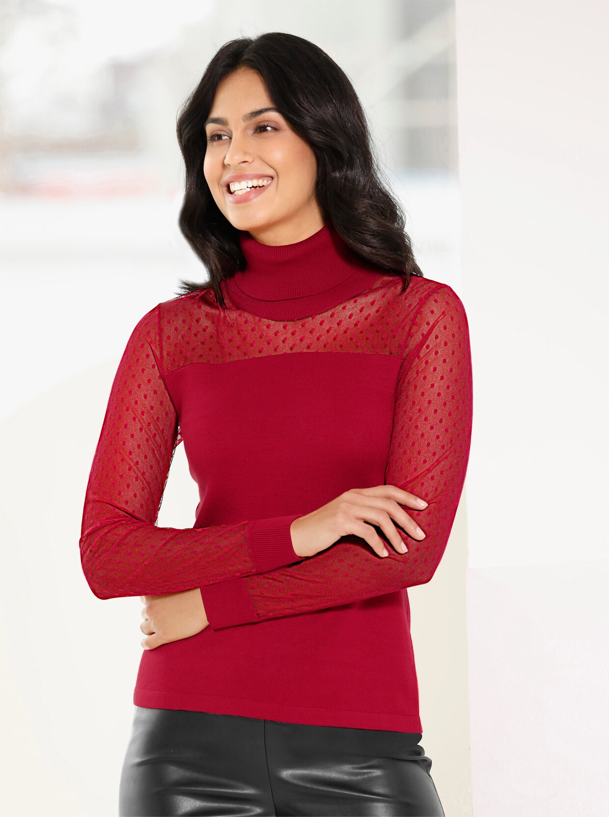 Feinstrickpullover - rot