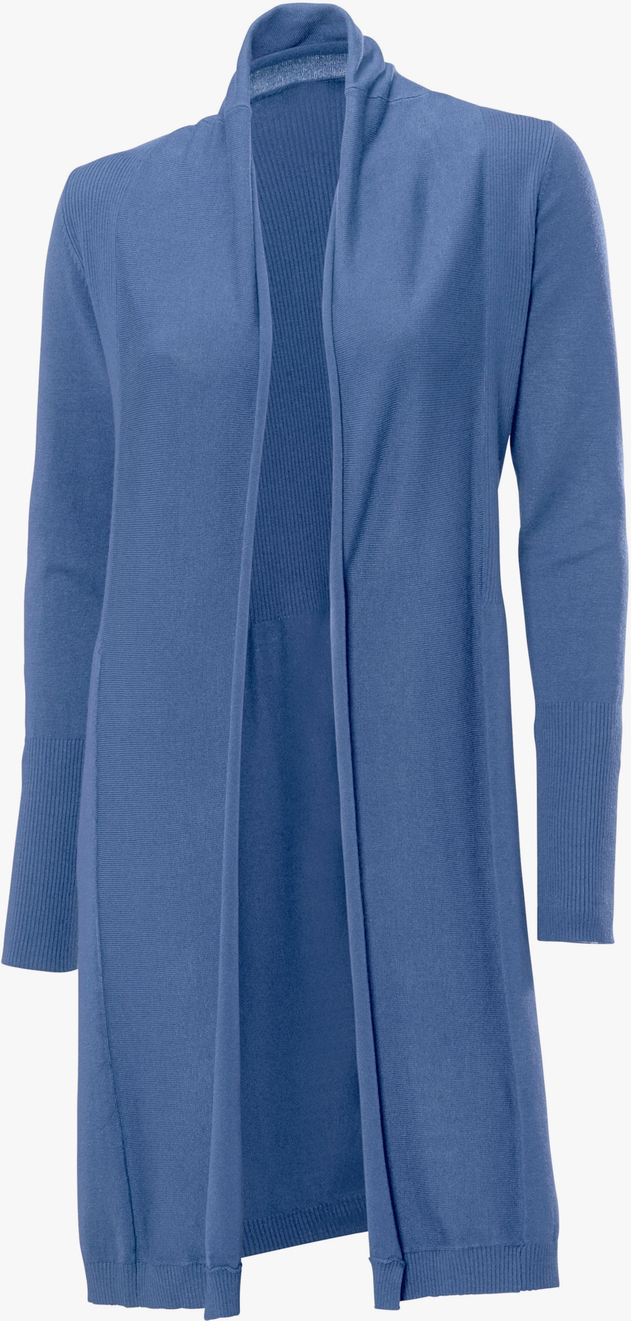heine Lang gebreid vest - jeansblauw
