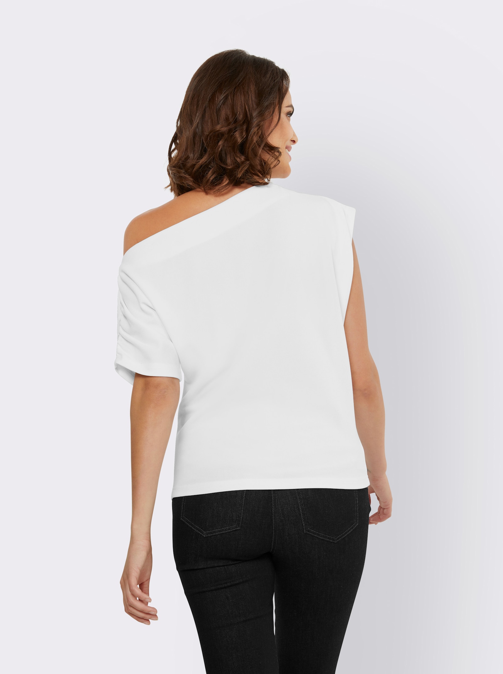 heine Kurzarmshirt mit asymmetrischem Ausschnitt - ecru