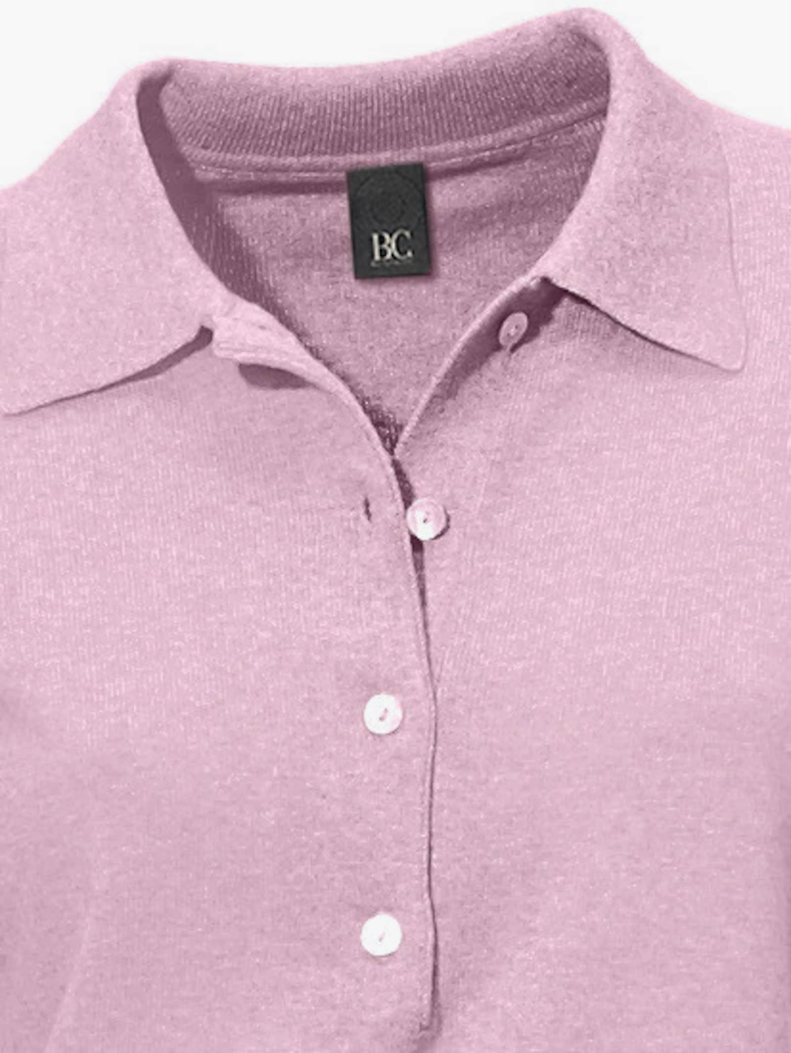 heine Polopullover mit Knopfleiste - rosé