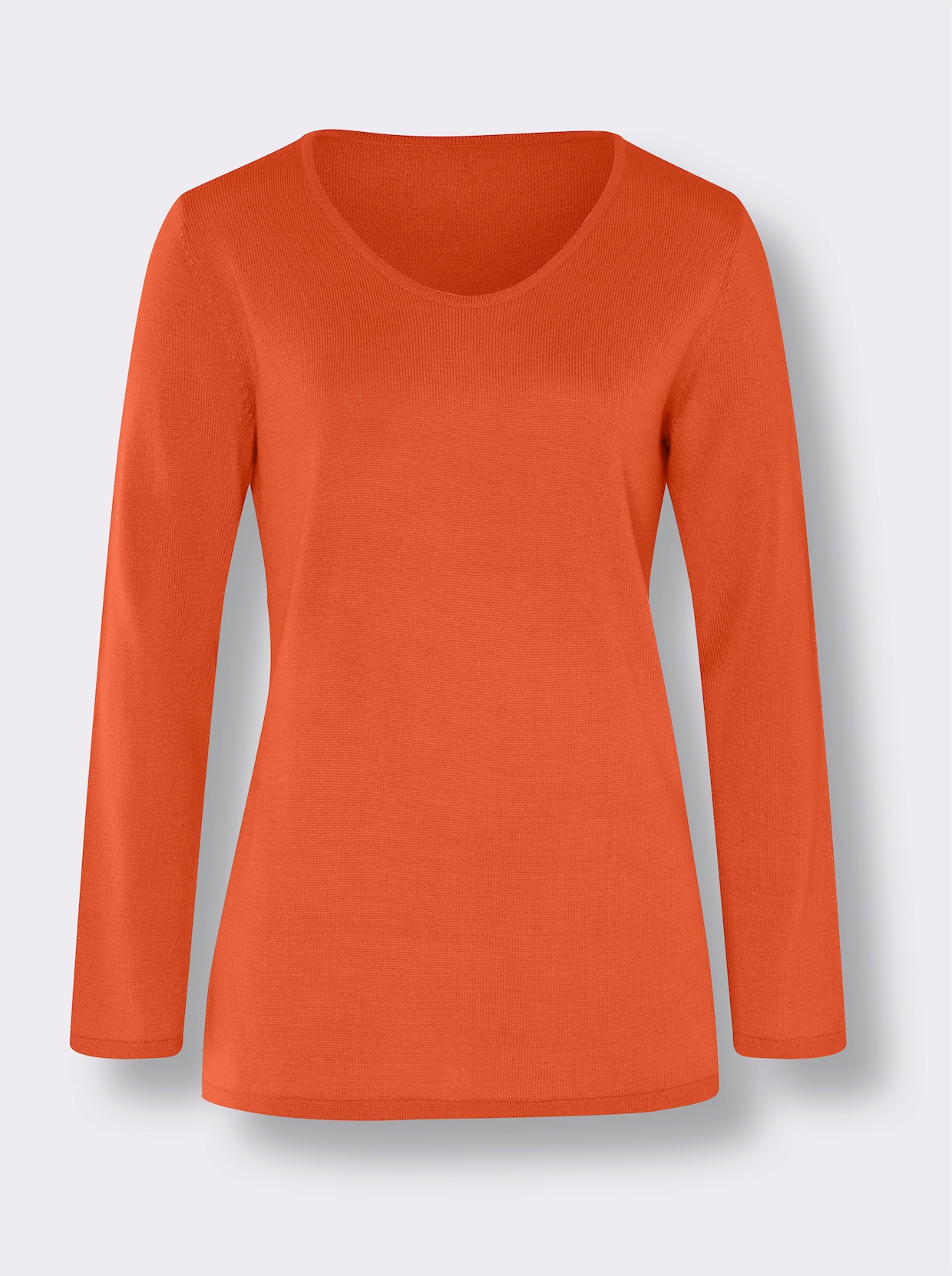 V-Ausschnitt-Pullover - orange