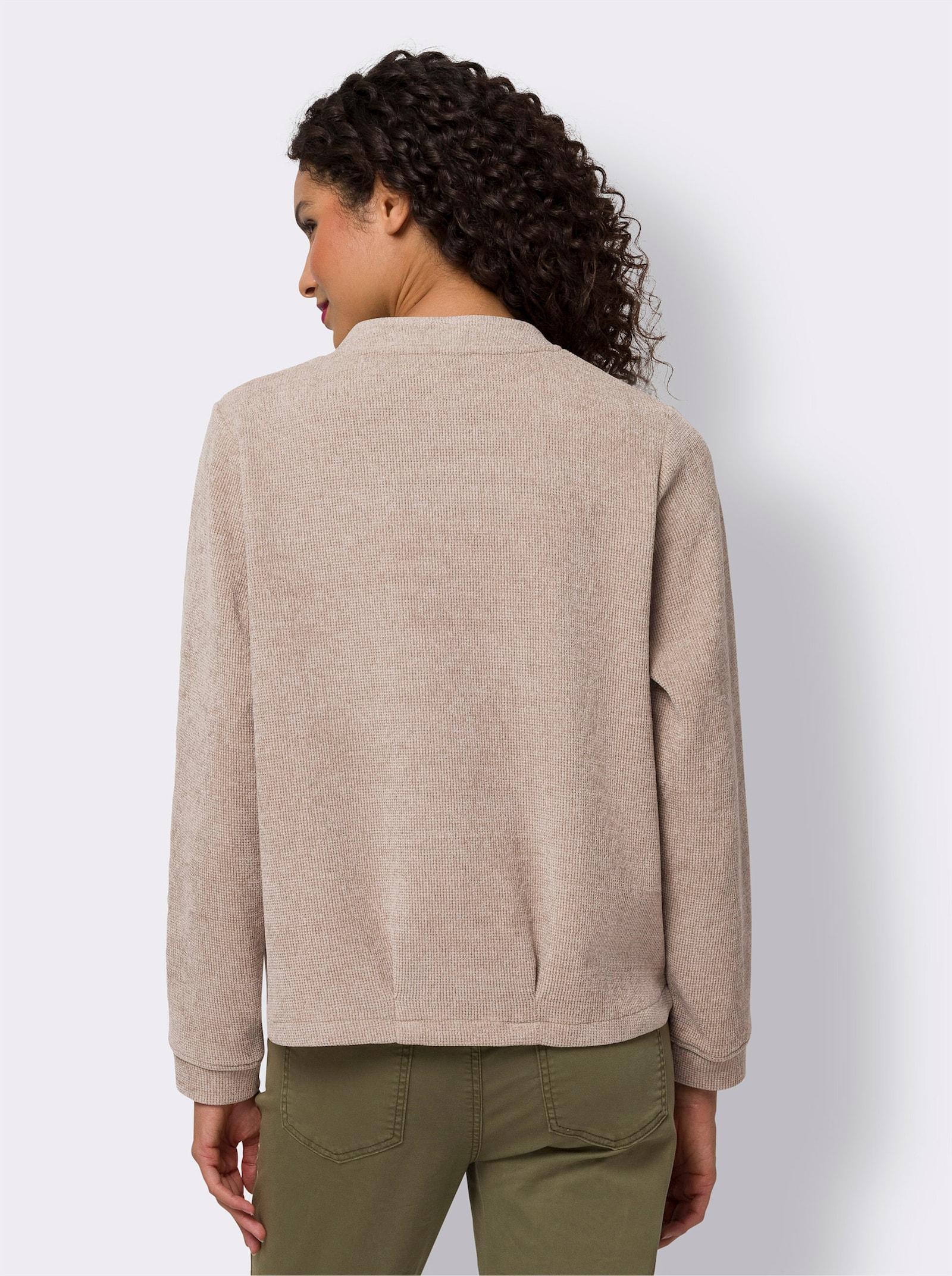 heine Shirtjacke aus Chenillegarn - sesam