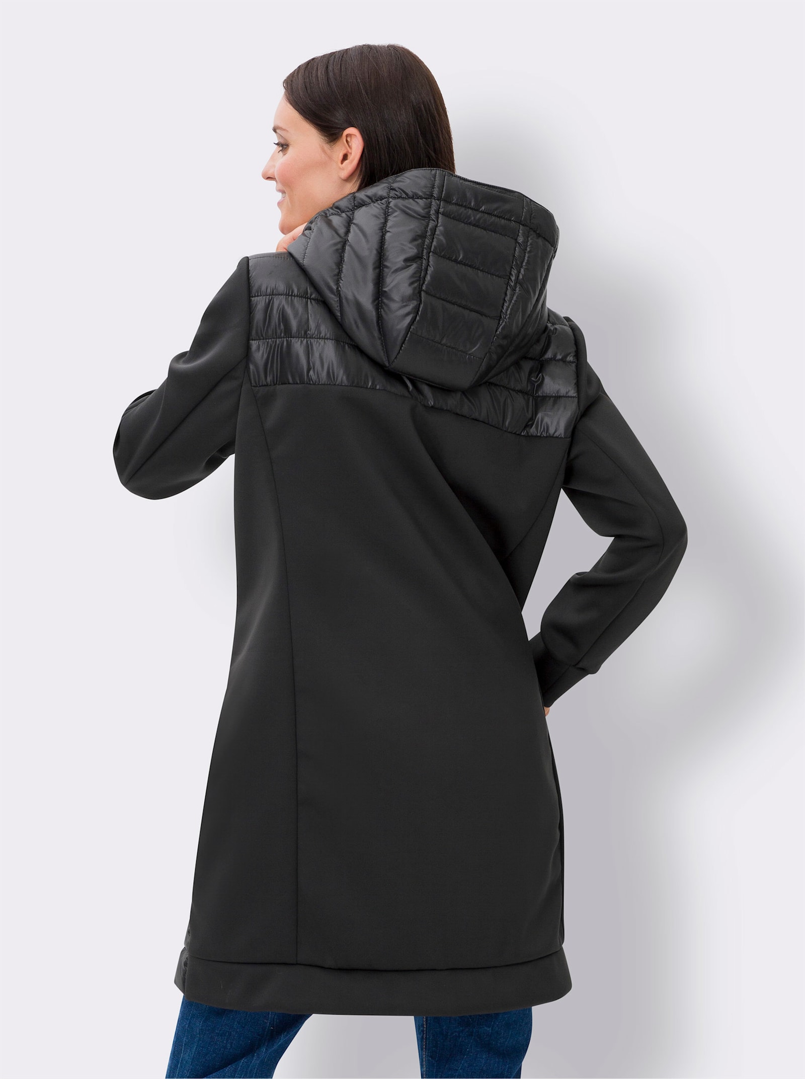 heine Steppmantel in Scuba-Qualität, wattiert - schwarz