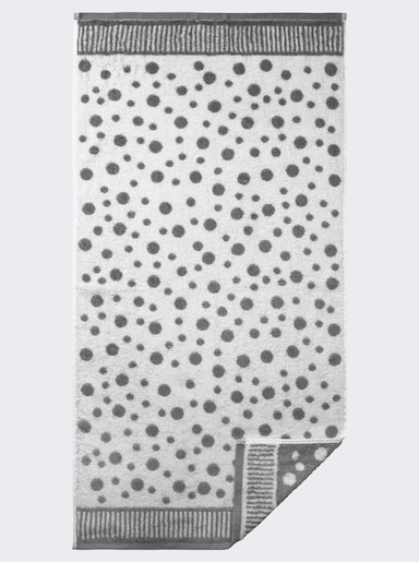 Ross Handtuch - weiß-anthrazit-gemustert