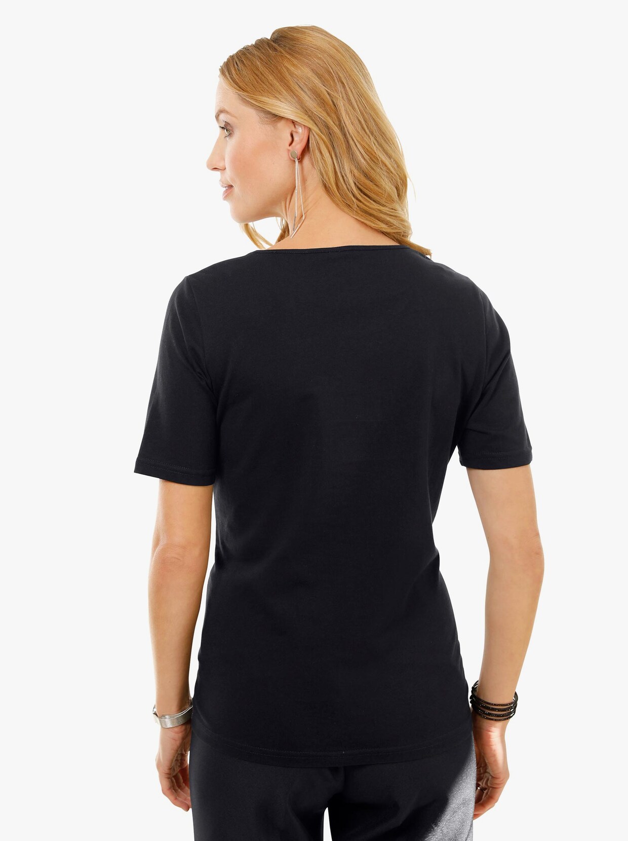 Shirt met korte mouwen - zwart gedessineerd