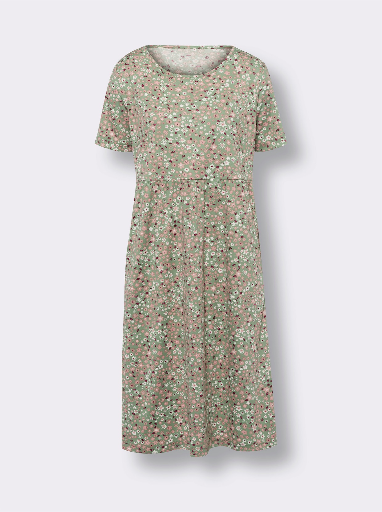 Jerseykleid - eucalyptus-rosenquarz-bedruckt