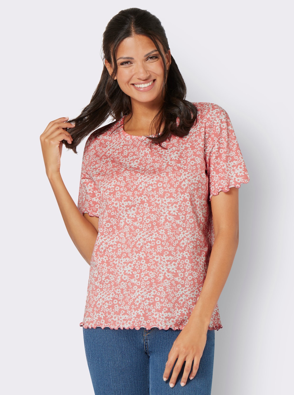 Shirt met korte mouwen - flamingo/ecru bedrukt