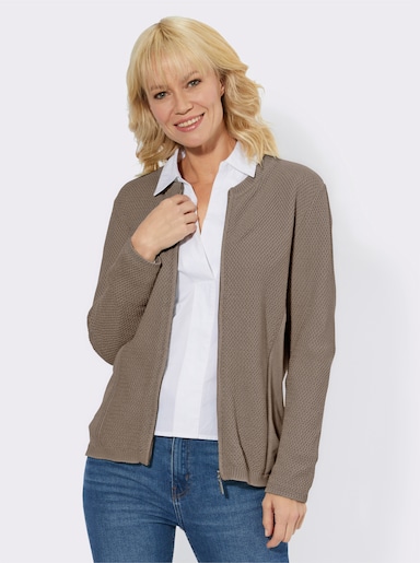 Strickjacke - taupe