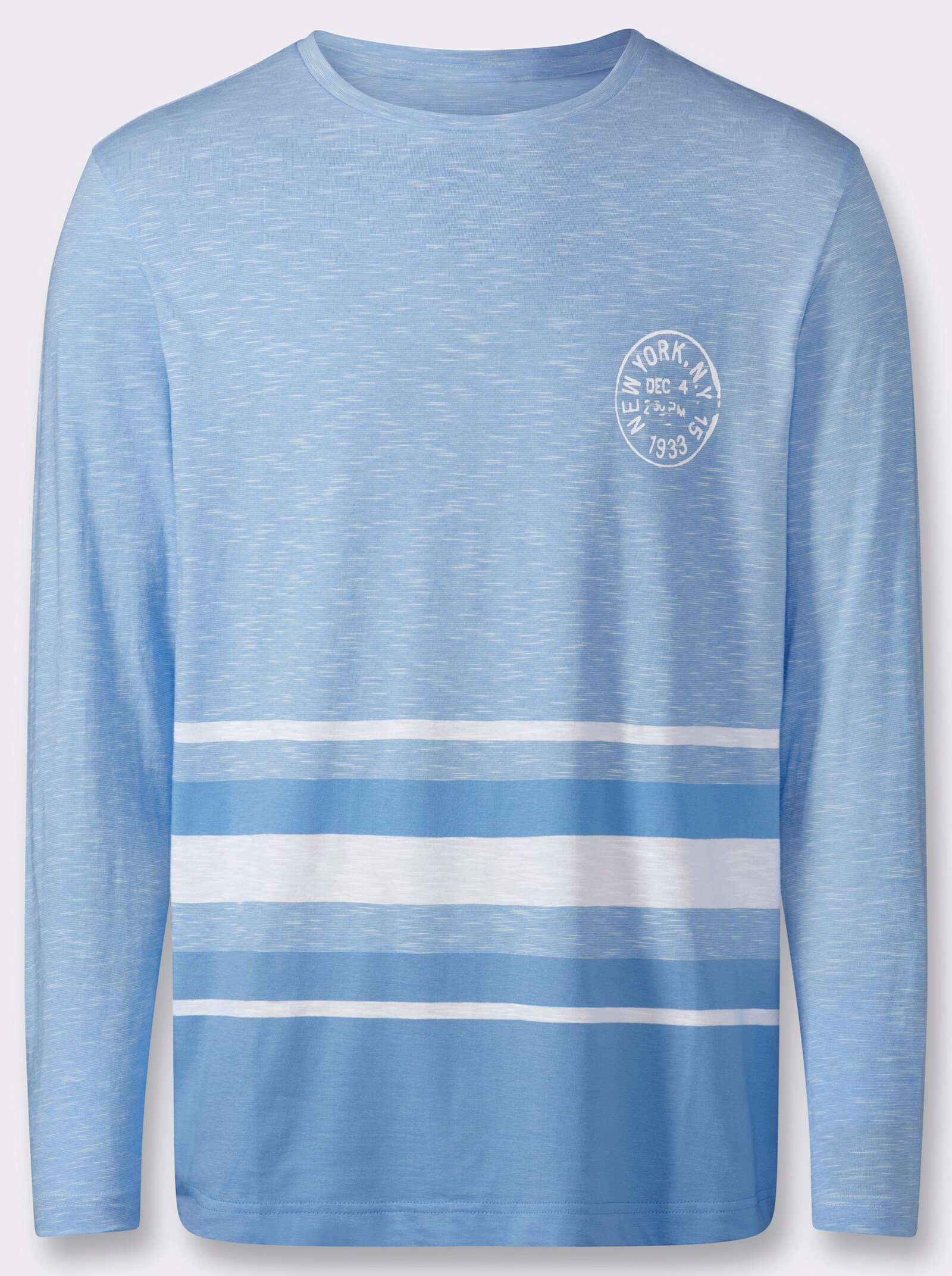 Langarmshirt in leicht strukturierter Jersey-Qualität - himmelblau