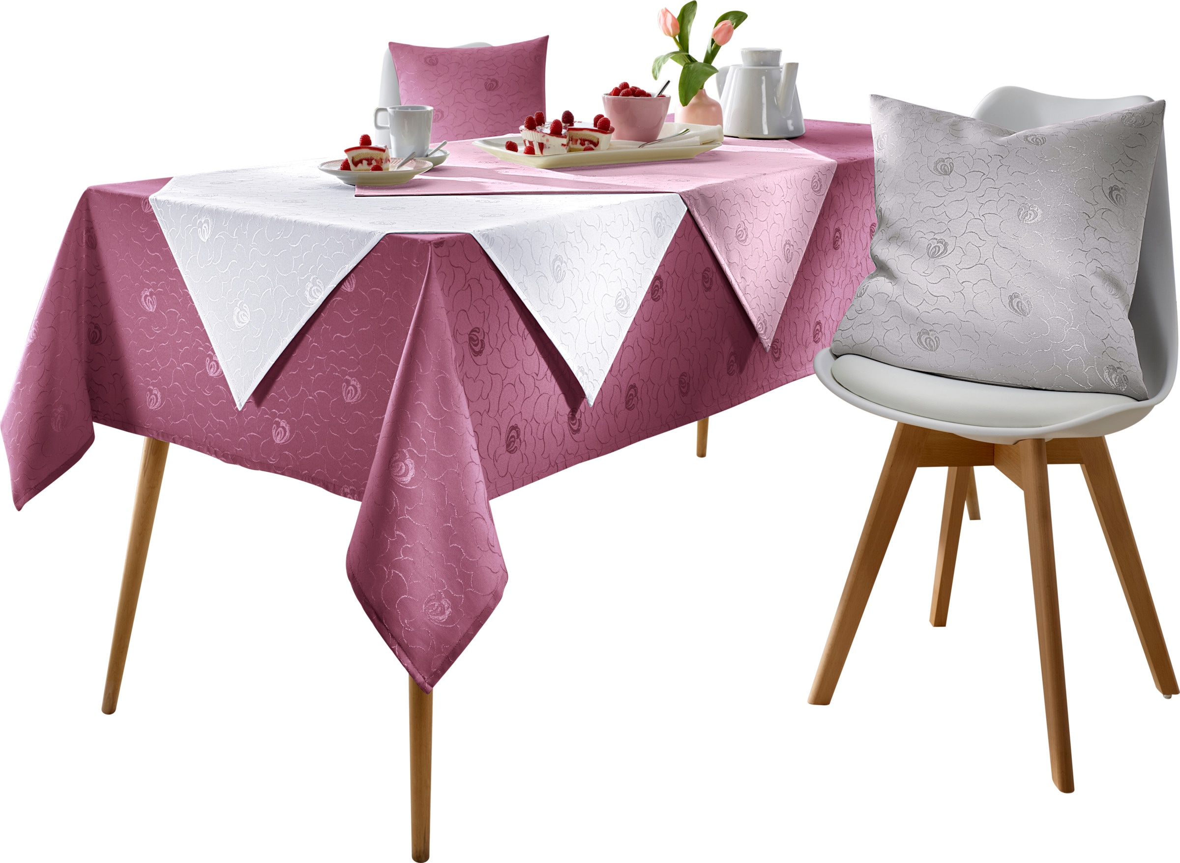 xE4;sche günstig Kaufen-Tischdecke in rosé von heine. Tischdecke in rosé von heine <![CDATA[So wird Ihr Tisch zur Tafel: Tischwäsche-Programm in eleganter Damast-Optik. Schmaler Saum.]]>. 