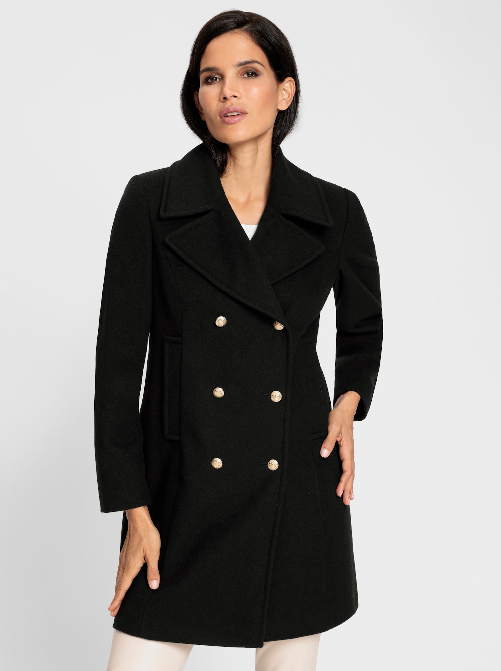 heine Manteau court avec bride décorative au dos - noir