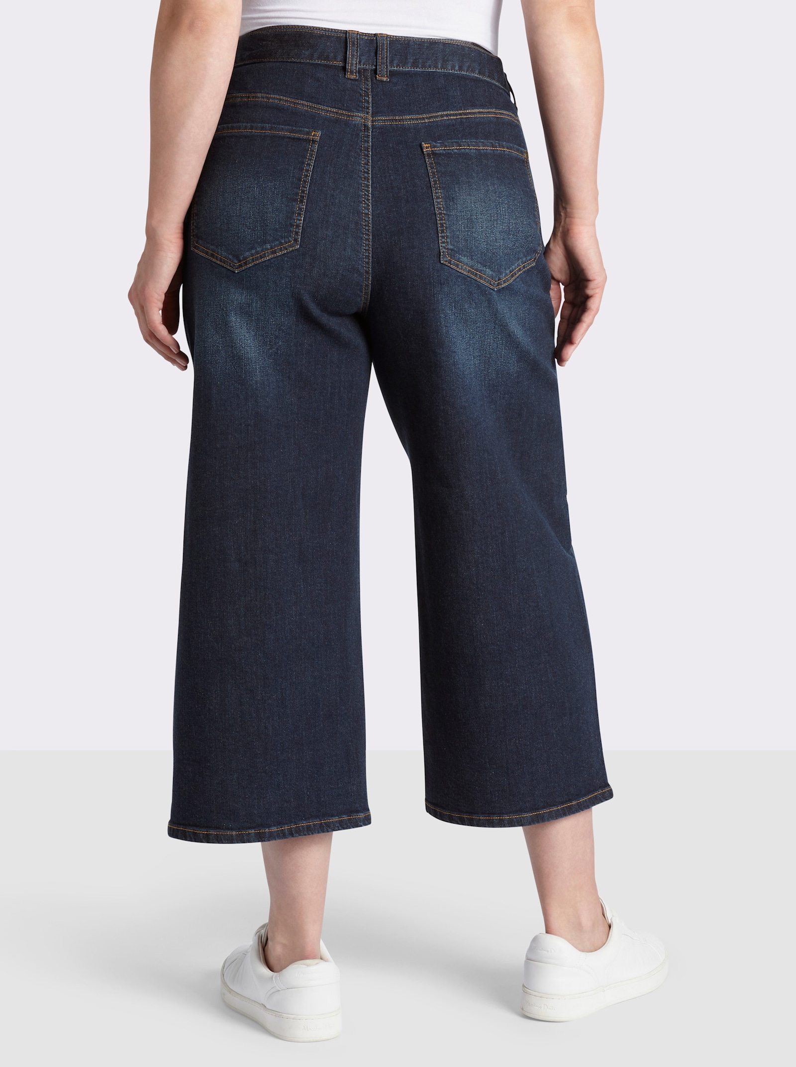 sheego 7/8-jeans met wijde pijpen - dark-blue