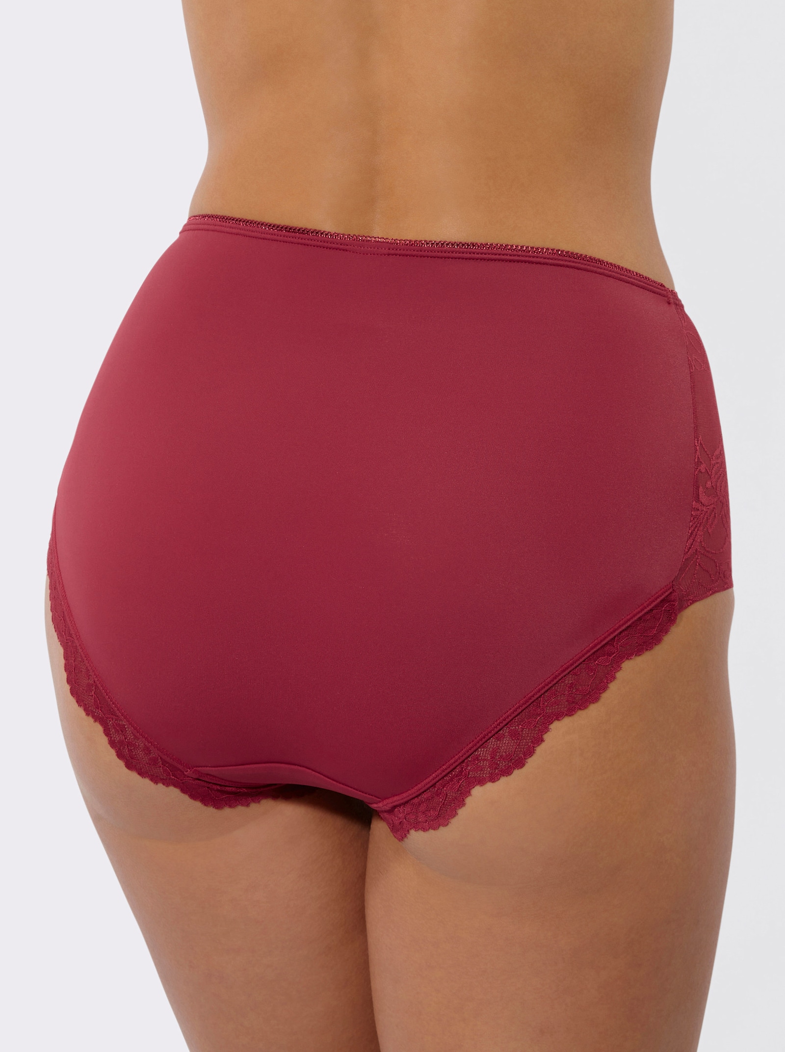 wäschepur Taillenslip mit seitlicher Spitze - 2x kirsche