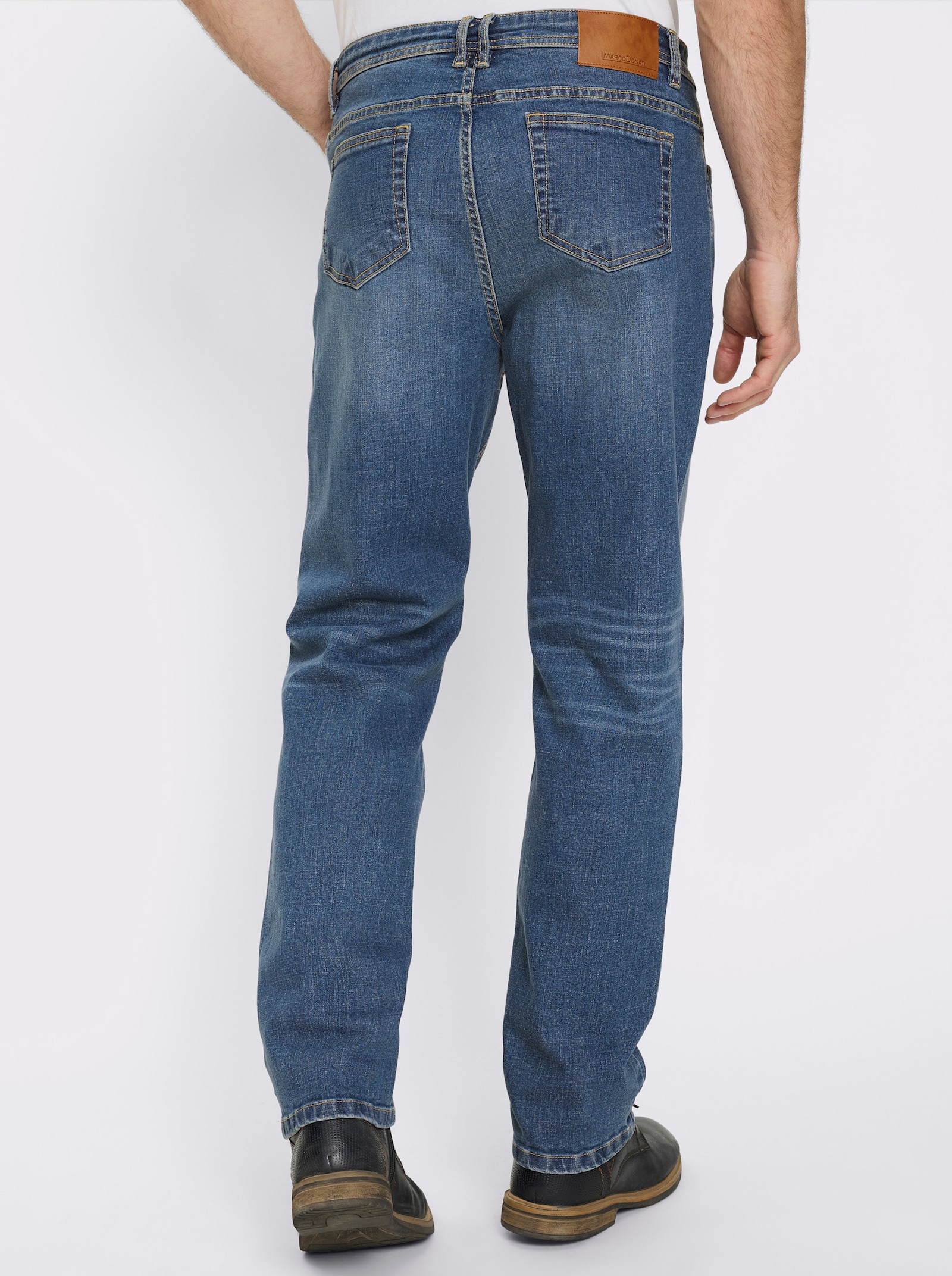 Marco Donati 5-Pocket-Jeans mit kontrastfarbenen Nähten - blue-stone-washed