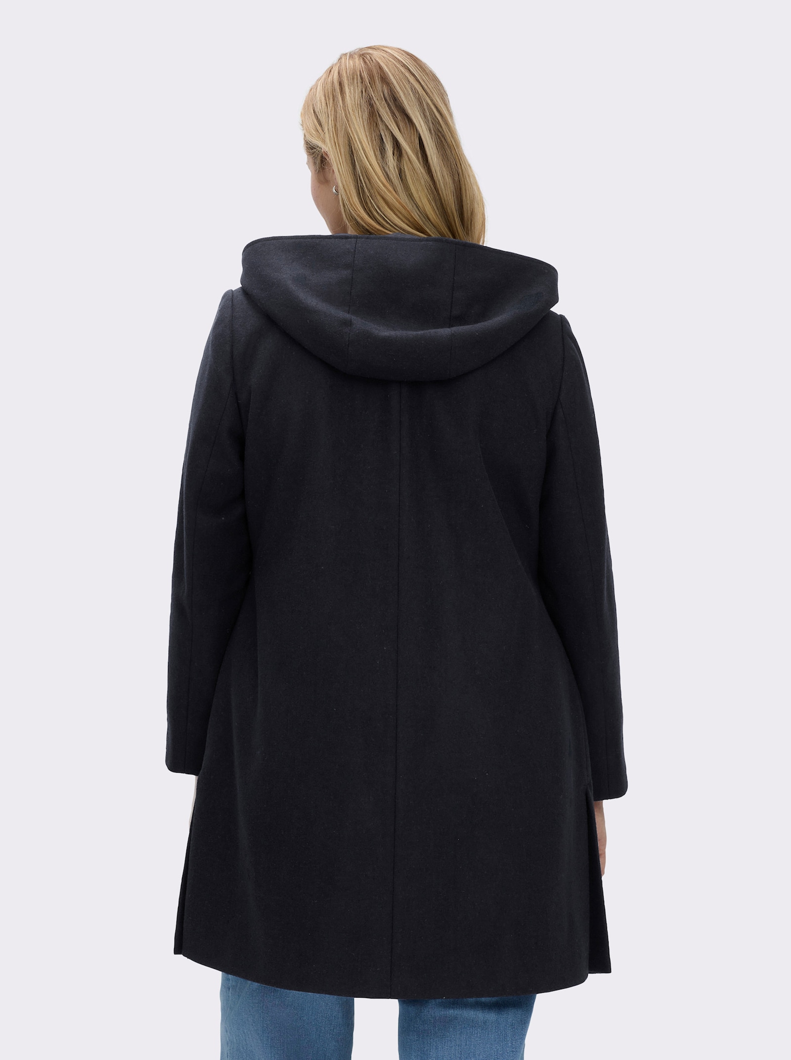 sheego Wintermantel mit Wollanteil - tiefblau