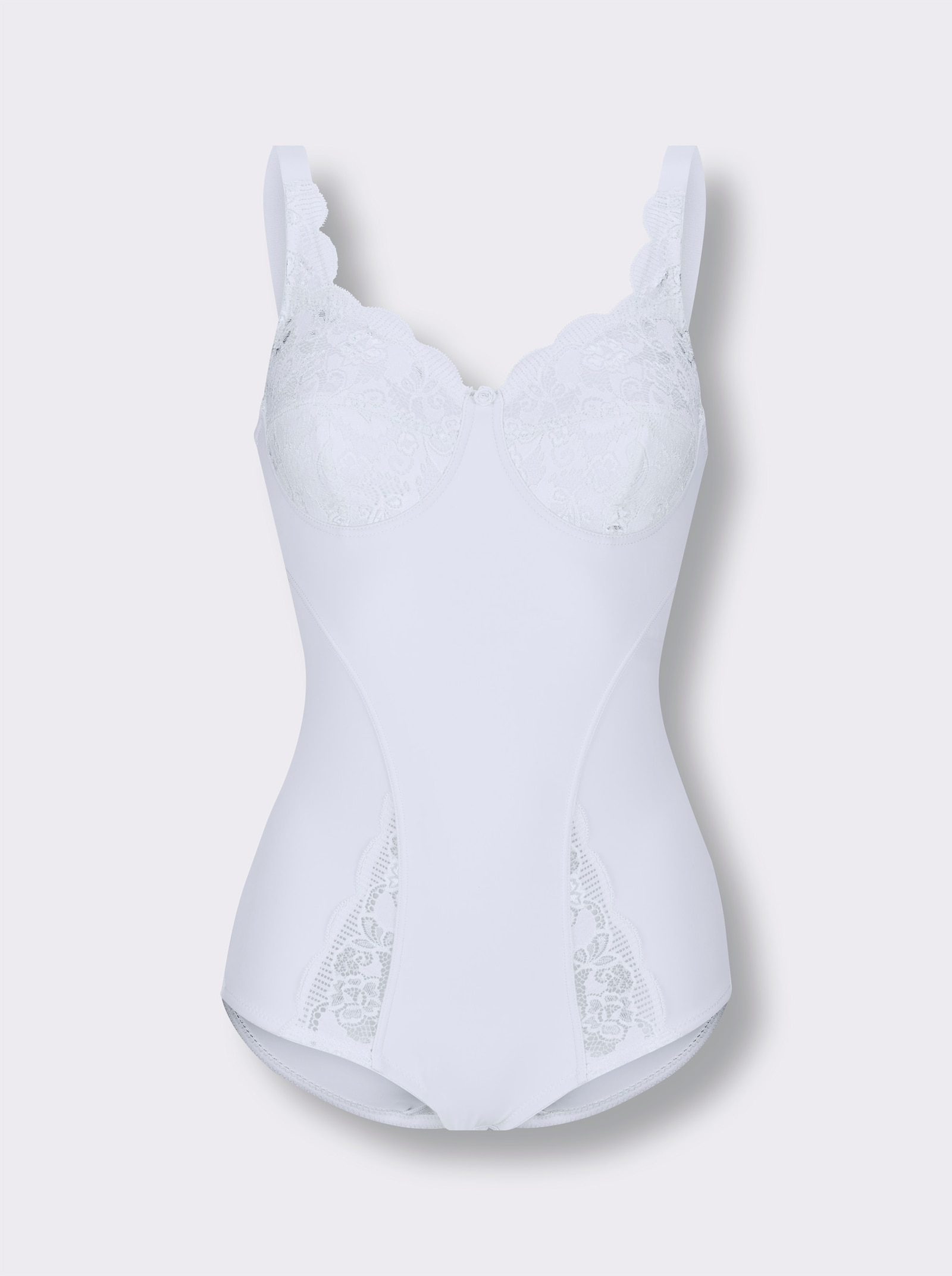 Susa Body ohne Bügel mit 2-farbiger Spitze - weiß