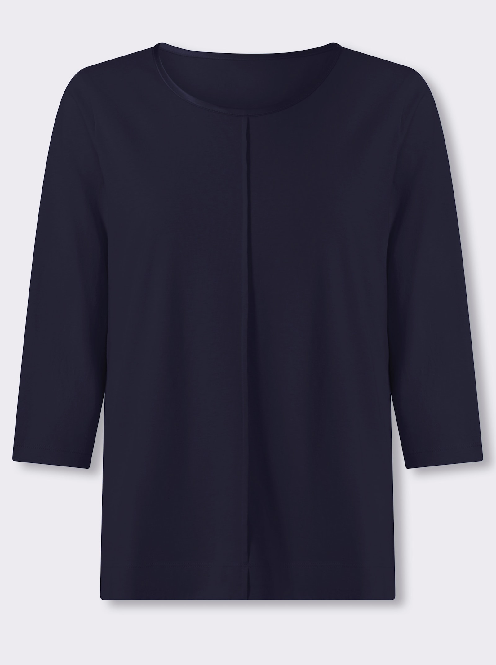 3/4-Arm-Shirt mit Satin-Paspelierung - marine