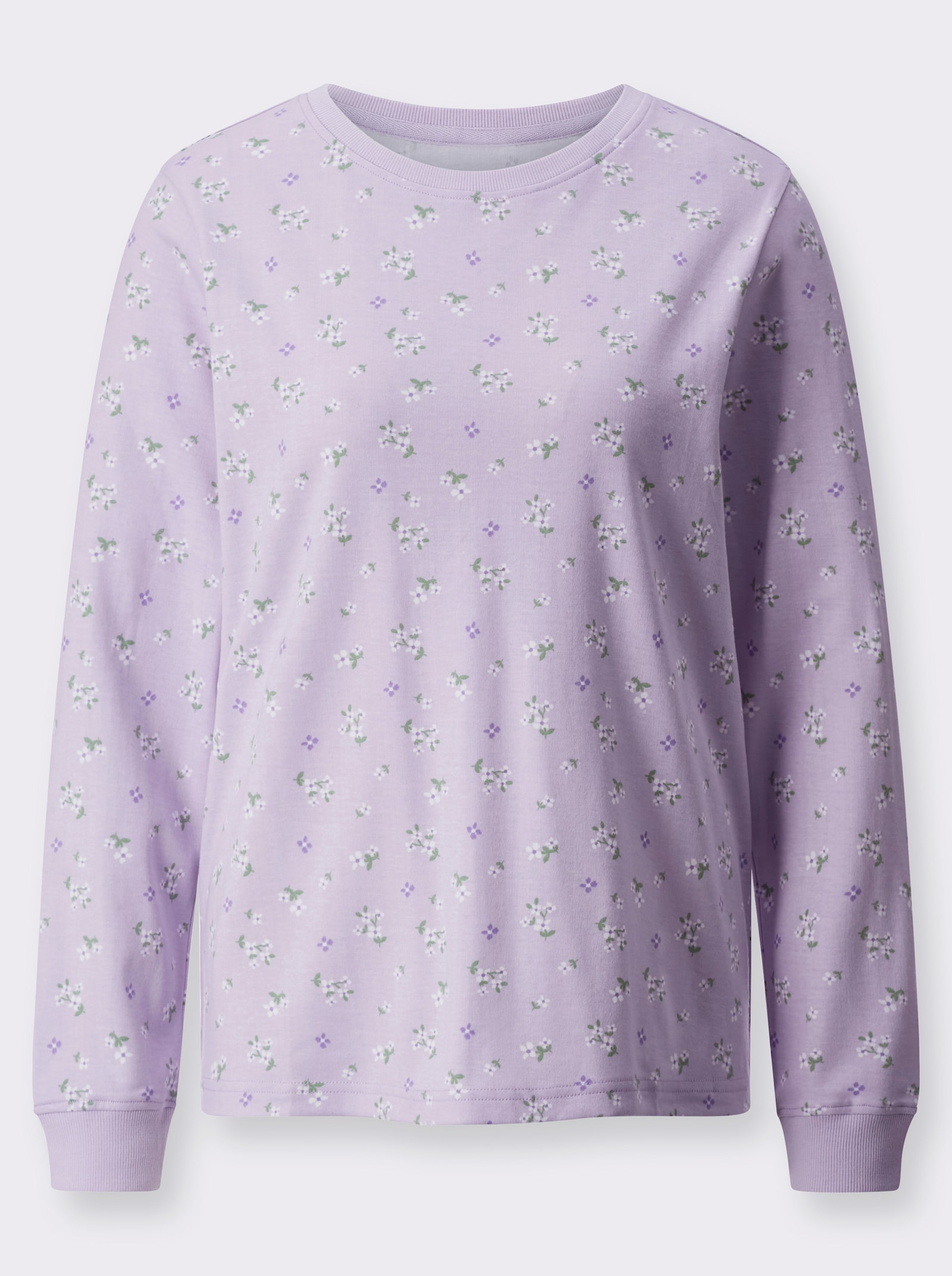 Sweatshirt mit Blümchen-Print - flieder-ecru-bedruckt
