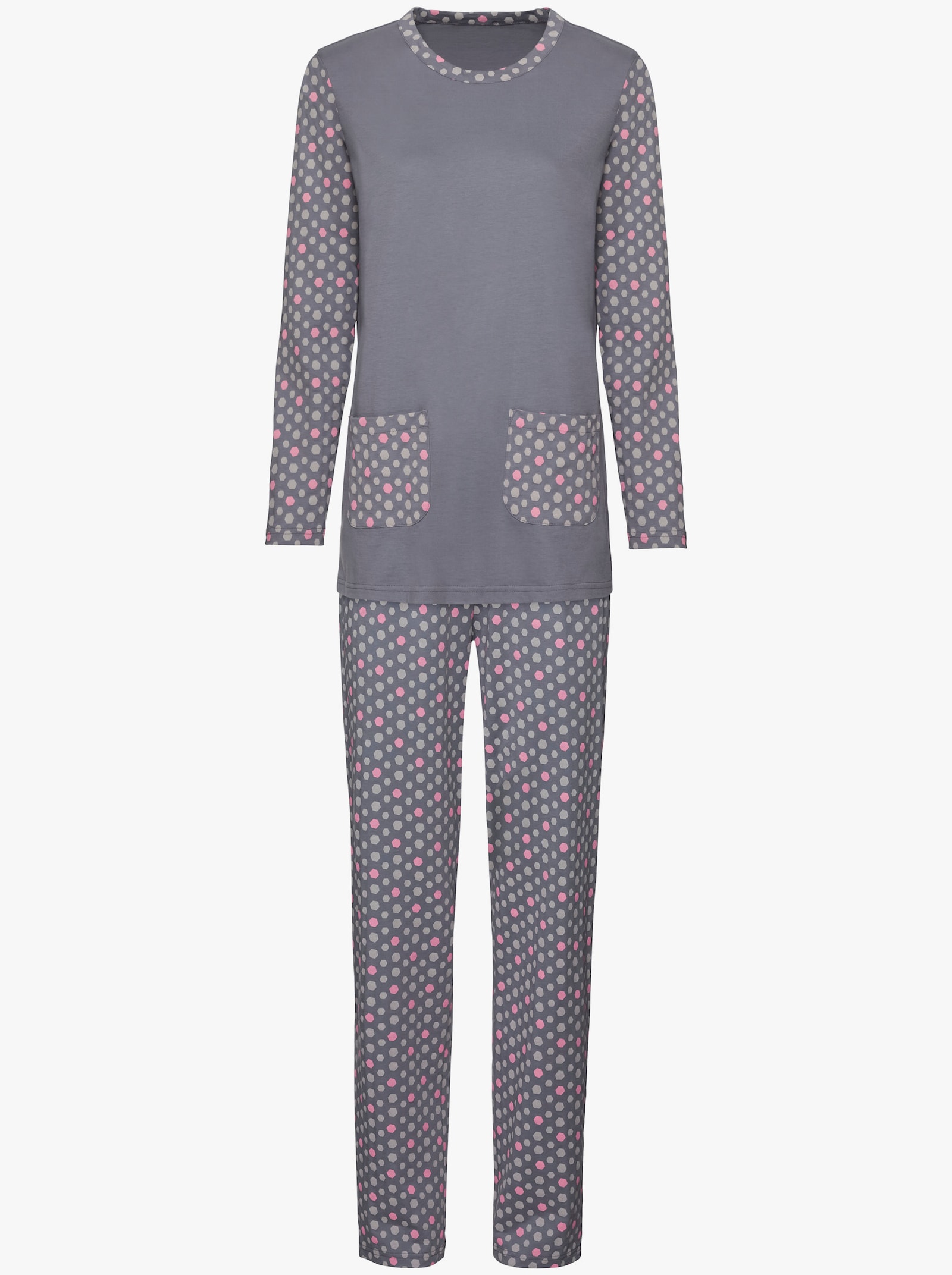 Pyžamo s puntíkovaným vzorem - fialová-potisk