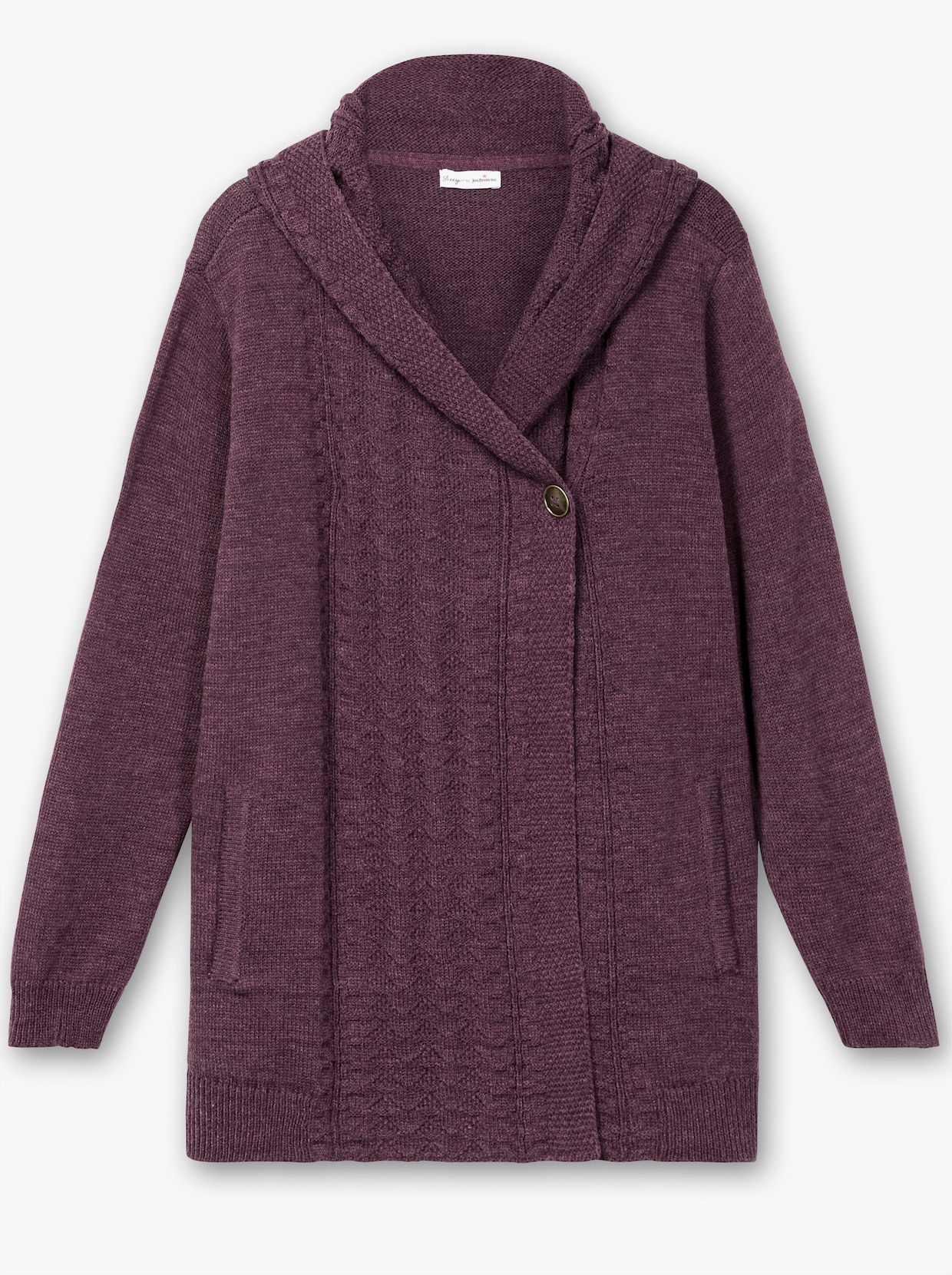 sheego by Joe Browns Kapuzenstrickjacke - brombeer