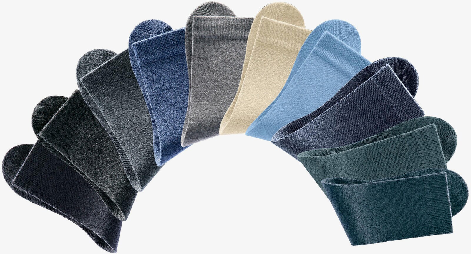 Go in Basicsocken - 6x blau, 1x beige, 1x grau, 1x anthrazit, 11x schwarz