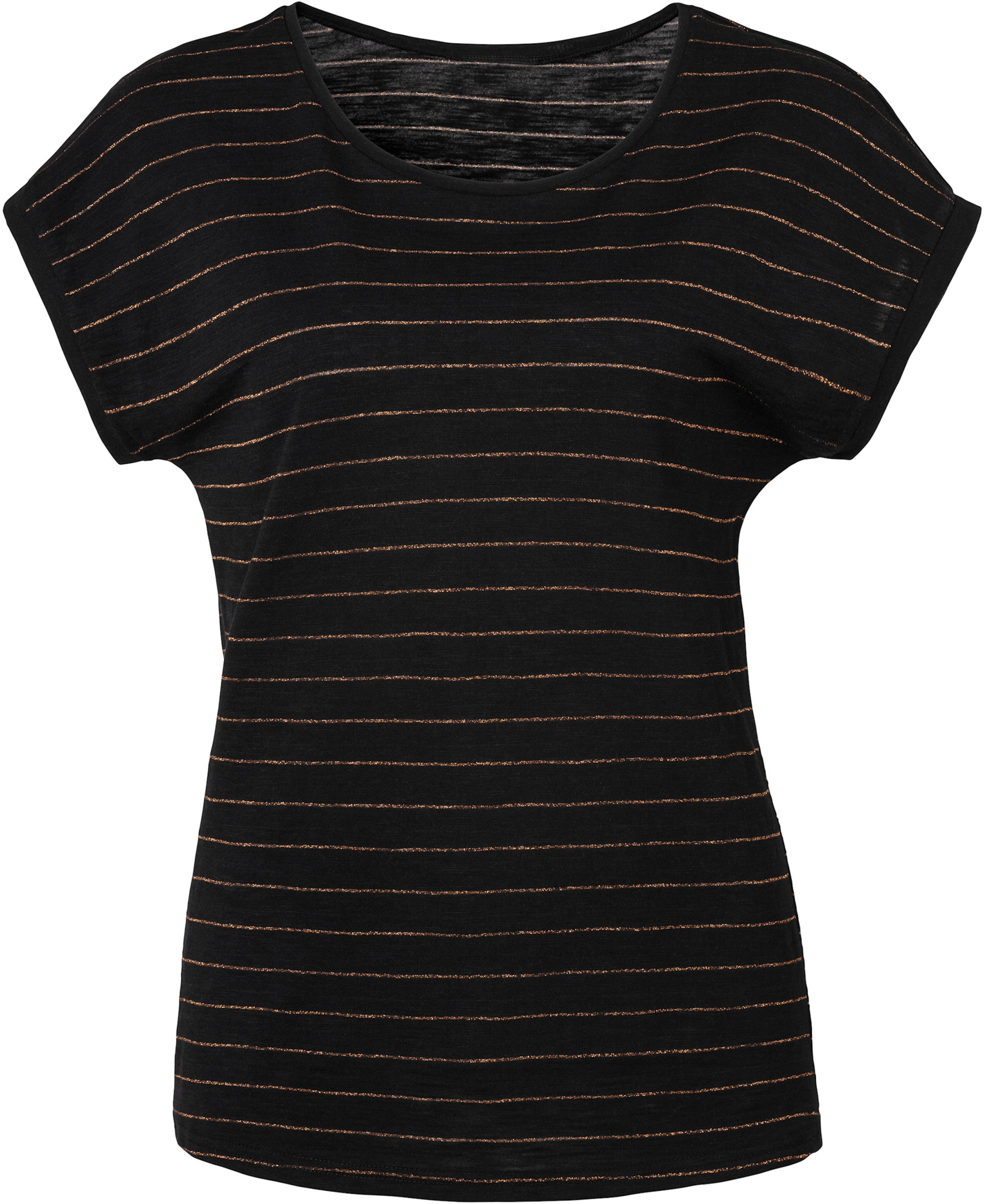 97 x günstig Kaufen-T-Shirt in schwarz von Vivance. T-Shirt in schwarz von Vivance <![CDATA[Obermaterial: 97% Baumwolle, 3% metallisierte Fasern LUREX ®]]>. 