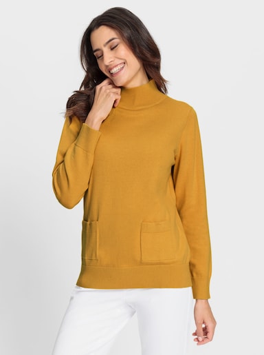 Stehkragenpullover - ocker