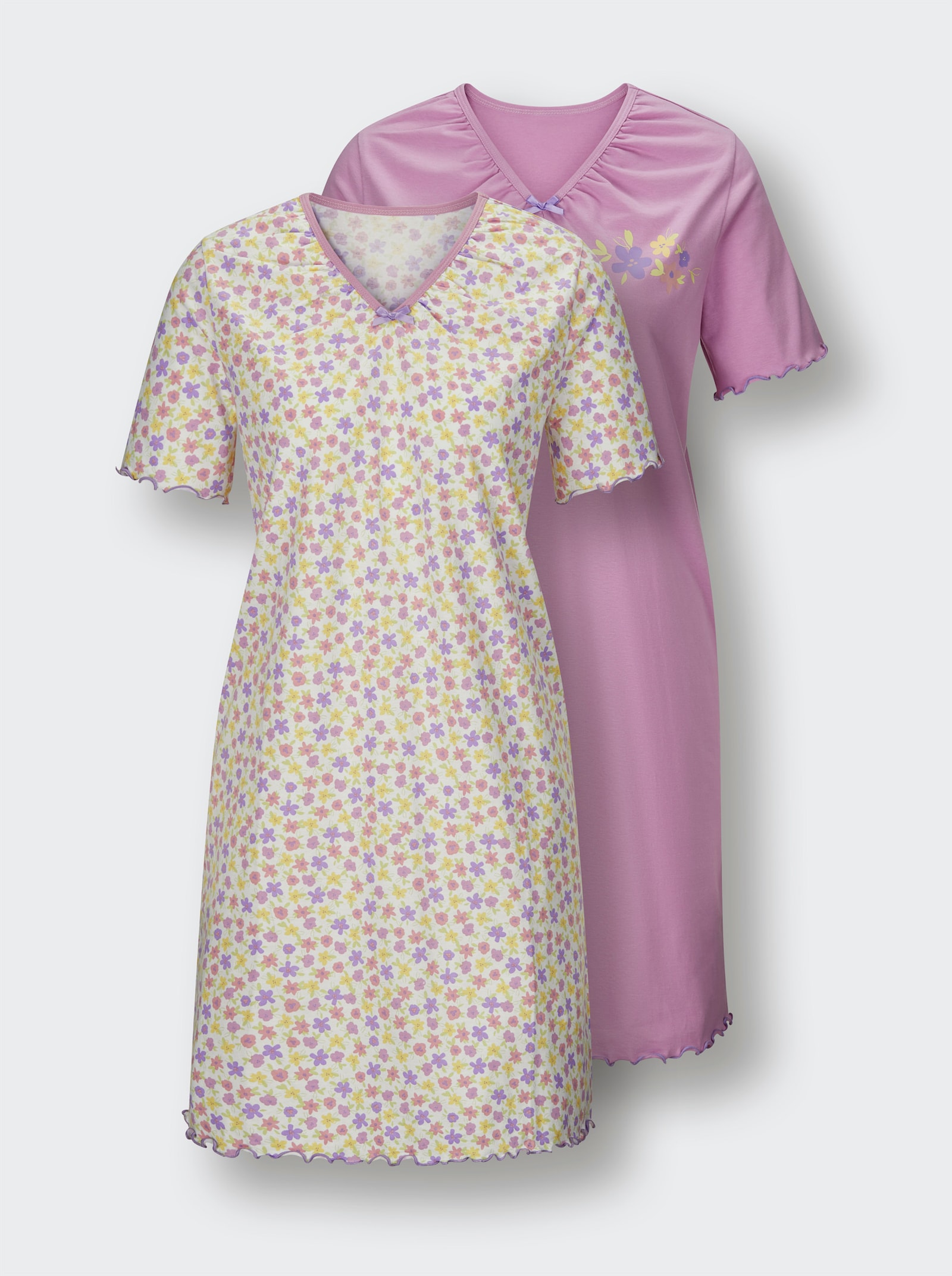 wäschepur Sleepshirts - weiss-orchidee-bedruckt + orchidee