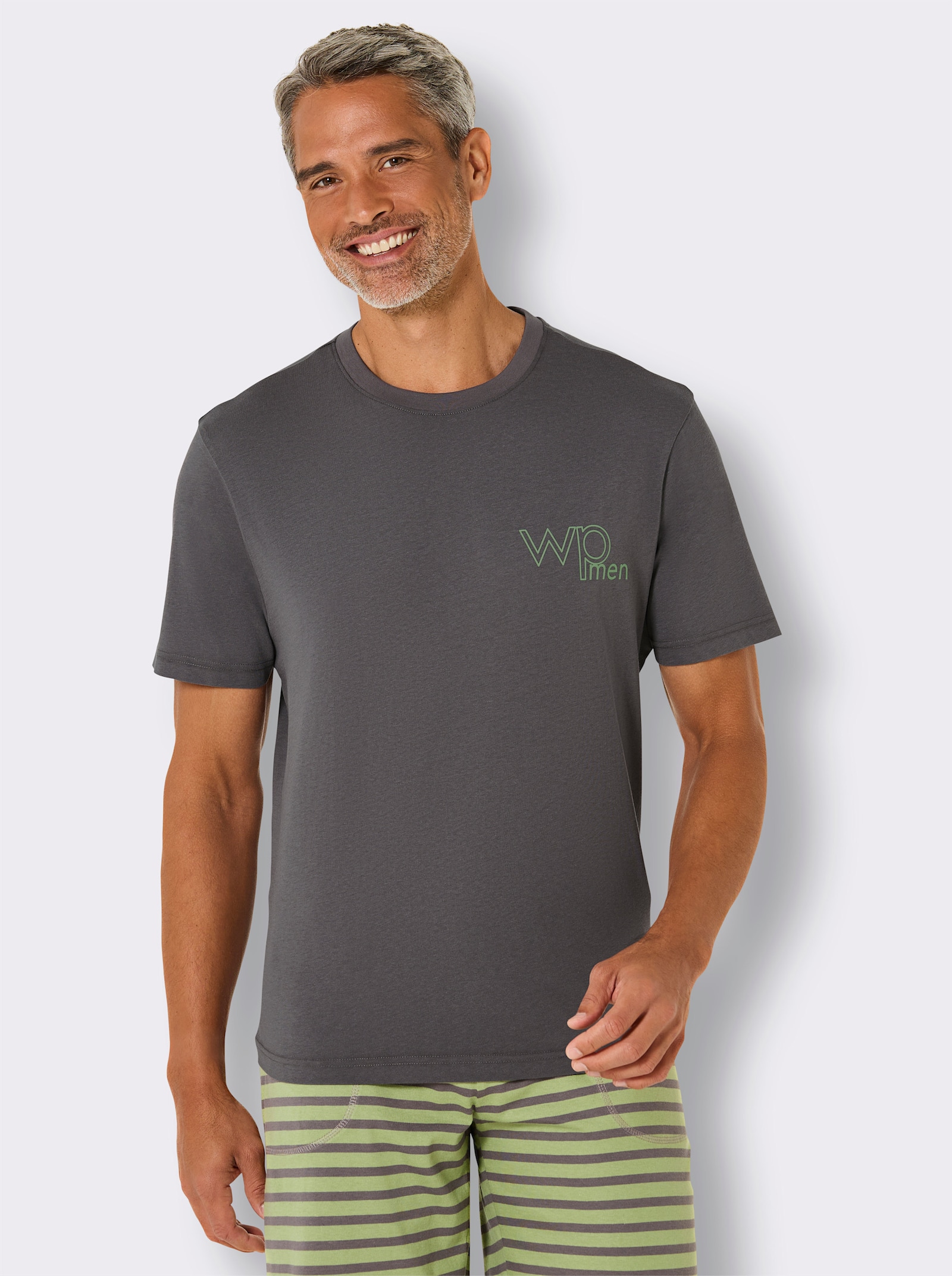 wäschepur men Schlafanzug-Shirt - anthrazit