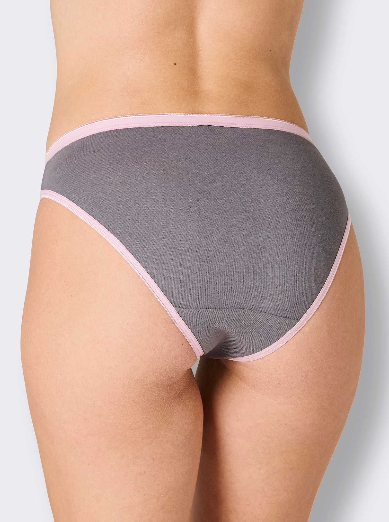 wäschepur Slip mit Lettering-Print - rosé-anthrazit + anthrazit-rosé