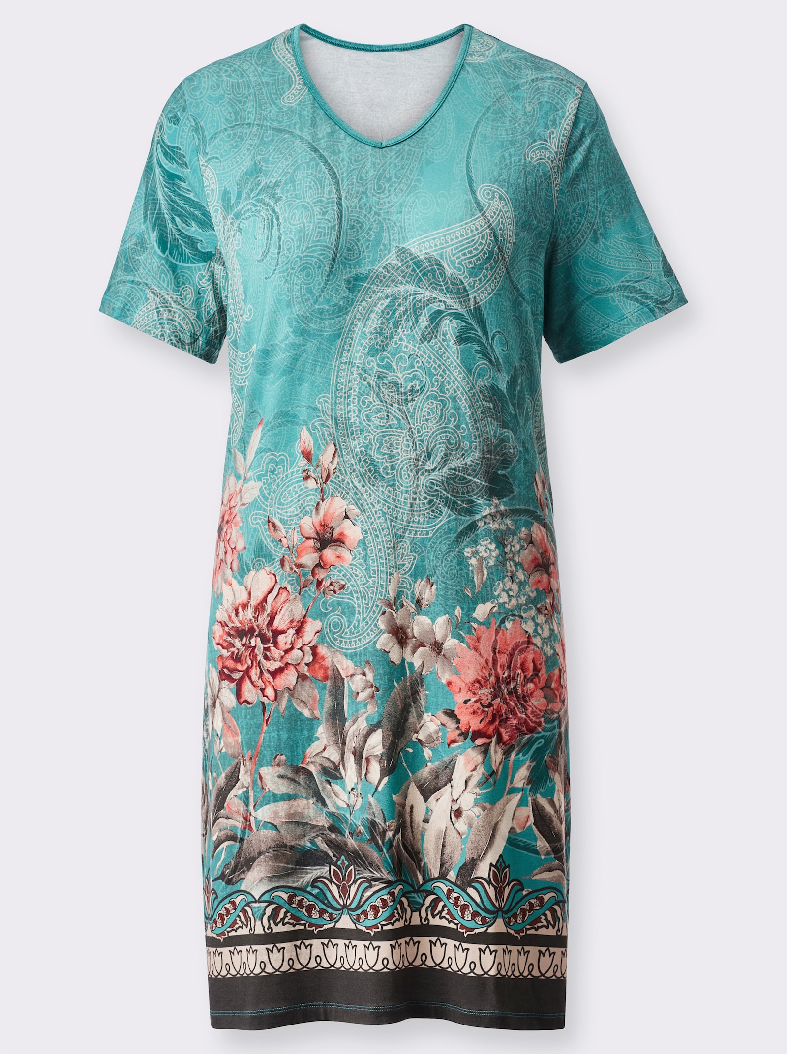 wäschepur Sleepshirt mit Digitaldruck - salbei-bedruckt