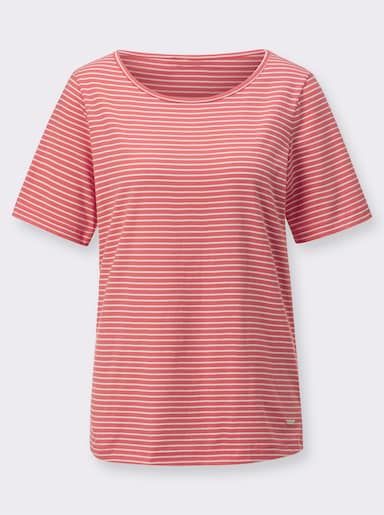 Ringelshirt - koralle-ecru-geringelt
