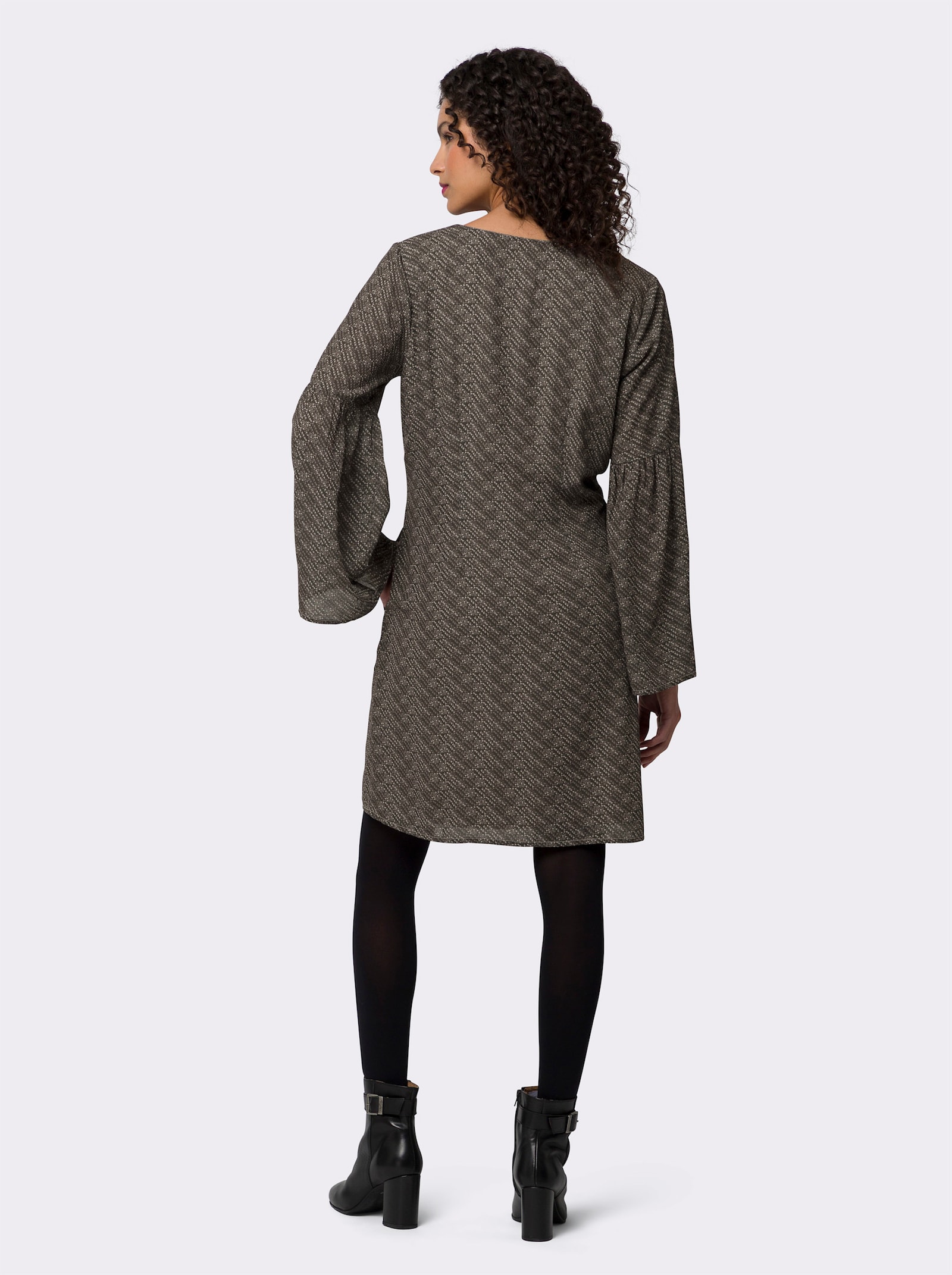 heine Robe tissée avec motif à carreaux - graphite-sésame imprimé