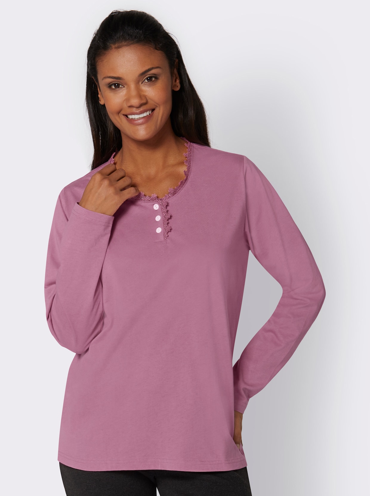 wäschepur Schlafanzug-Shirt - rosé