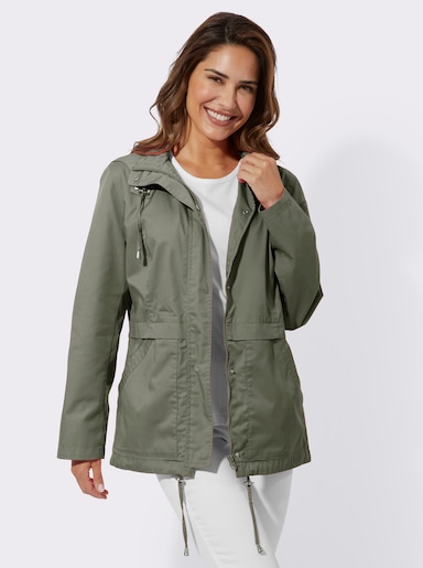 Kapuzenjacke mit Stehkragen - khaki