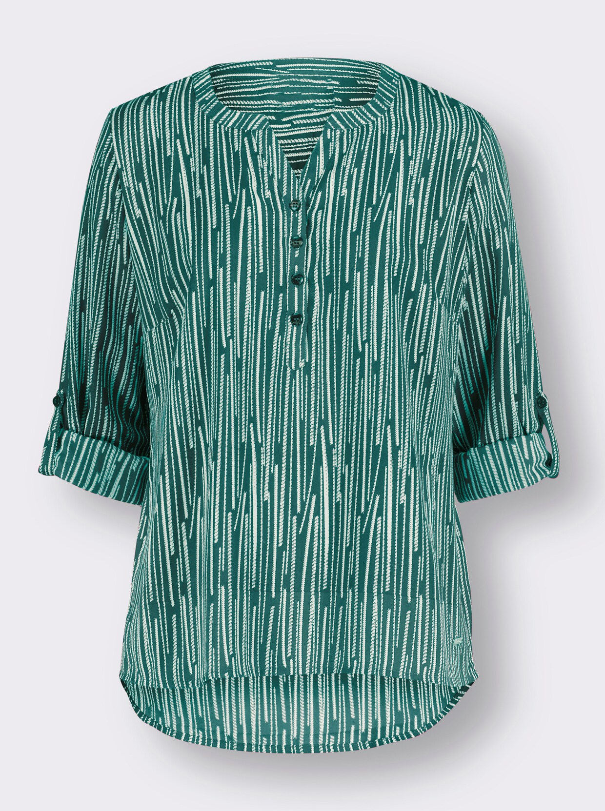 Comfortabele blouse - groen/wit bedrukt