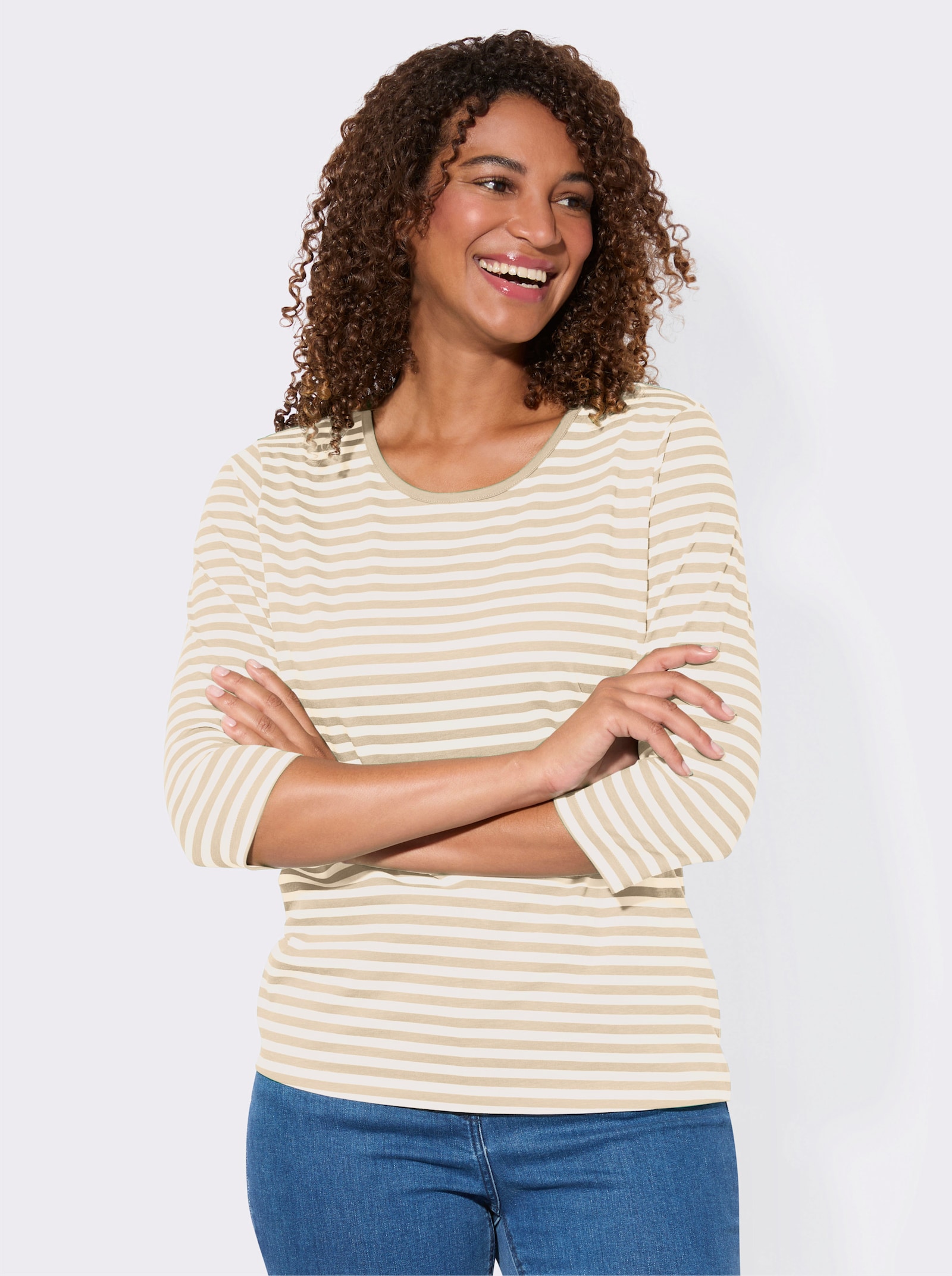 Shirt-Set mit 3/4-Ärmeln - sand