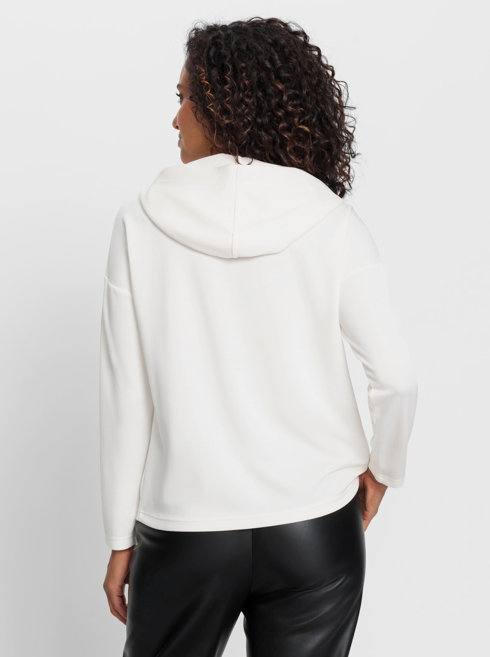 Kapuzensweatshirt mit LOVE-Schriftzug - champagner-bronzefarben-bedruckt