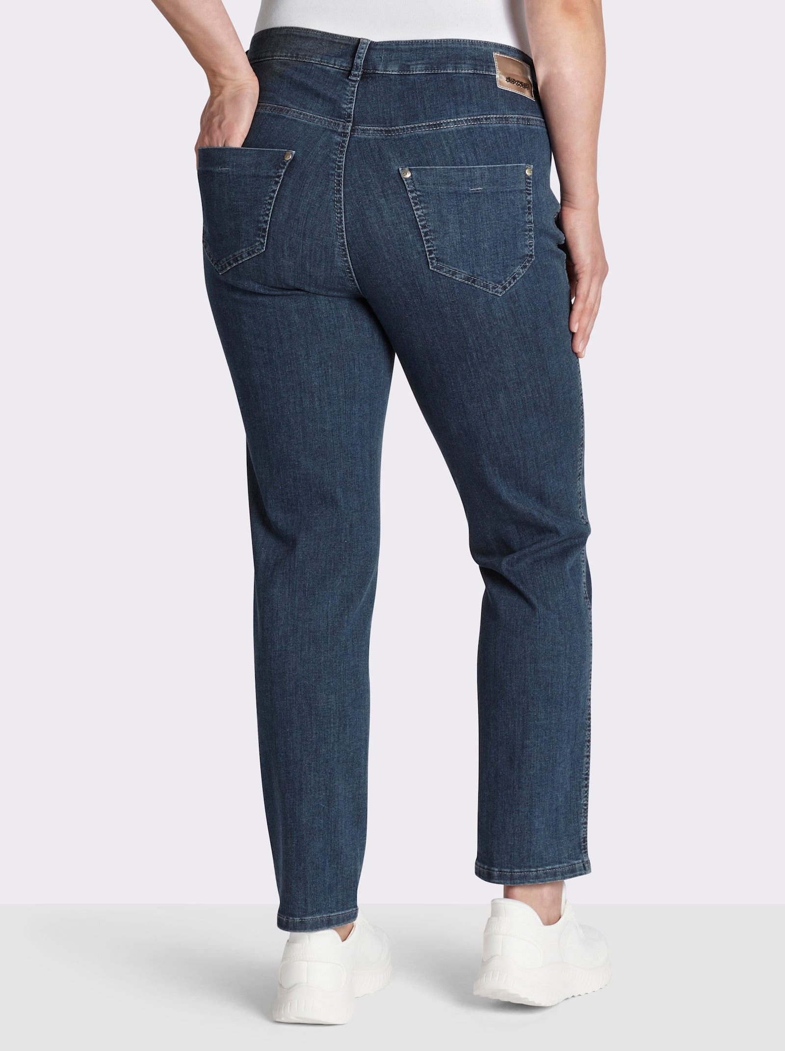 Ascari Stretch-Jeans in Röhren-Form - jeansblau