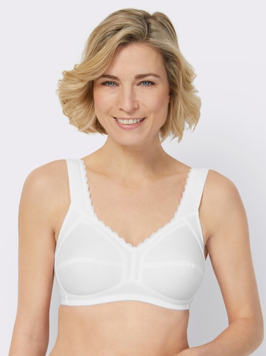Susa Entlastungs-BH ohne Bügel aus reiner Baumwolle - weiß