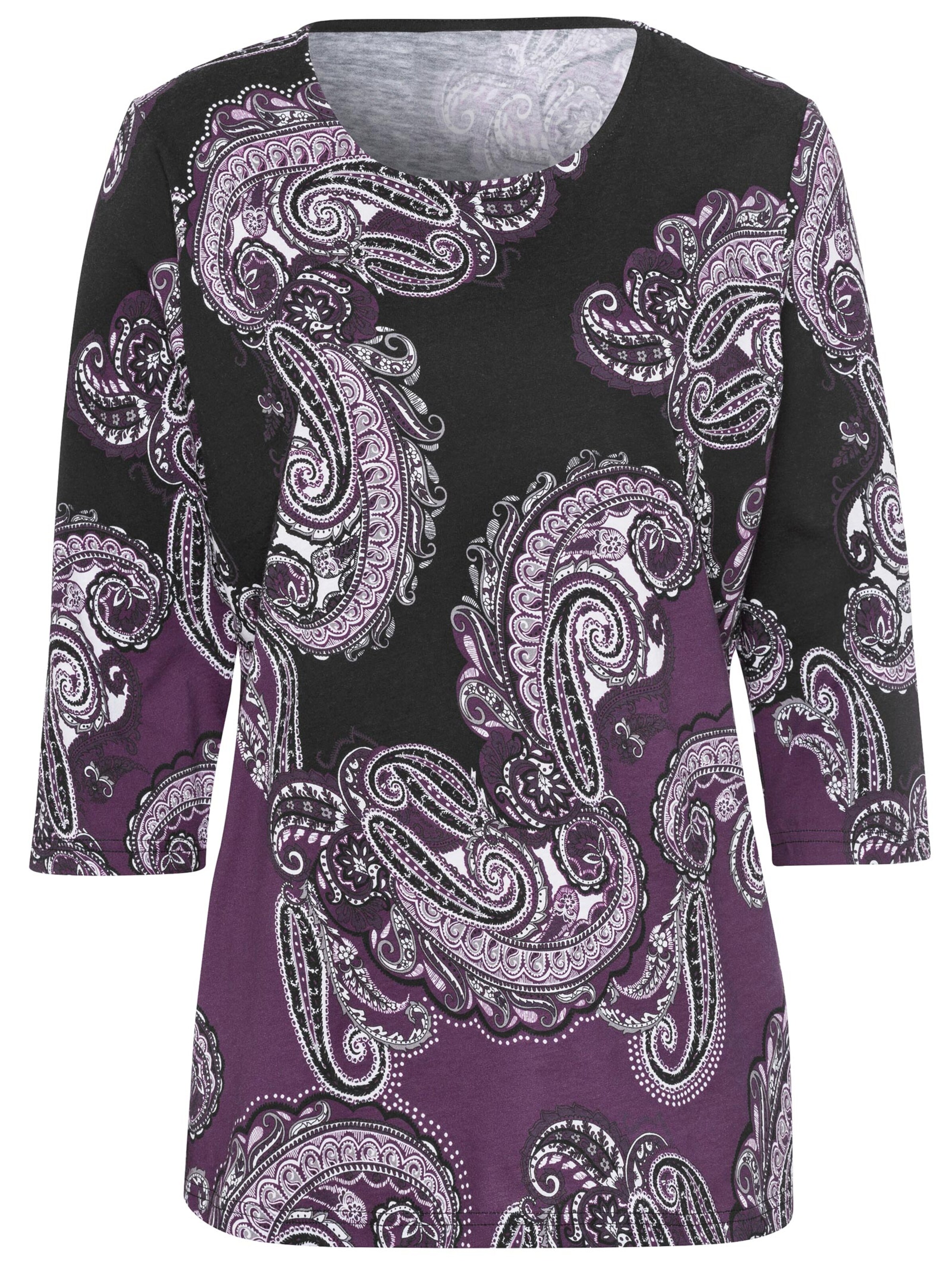 Shirt - lila-schwarz-gemustert