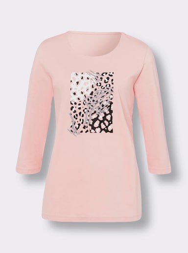 Rundhalsshirt - puder-graphit-bedruckt